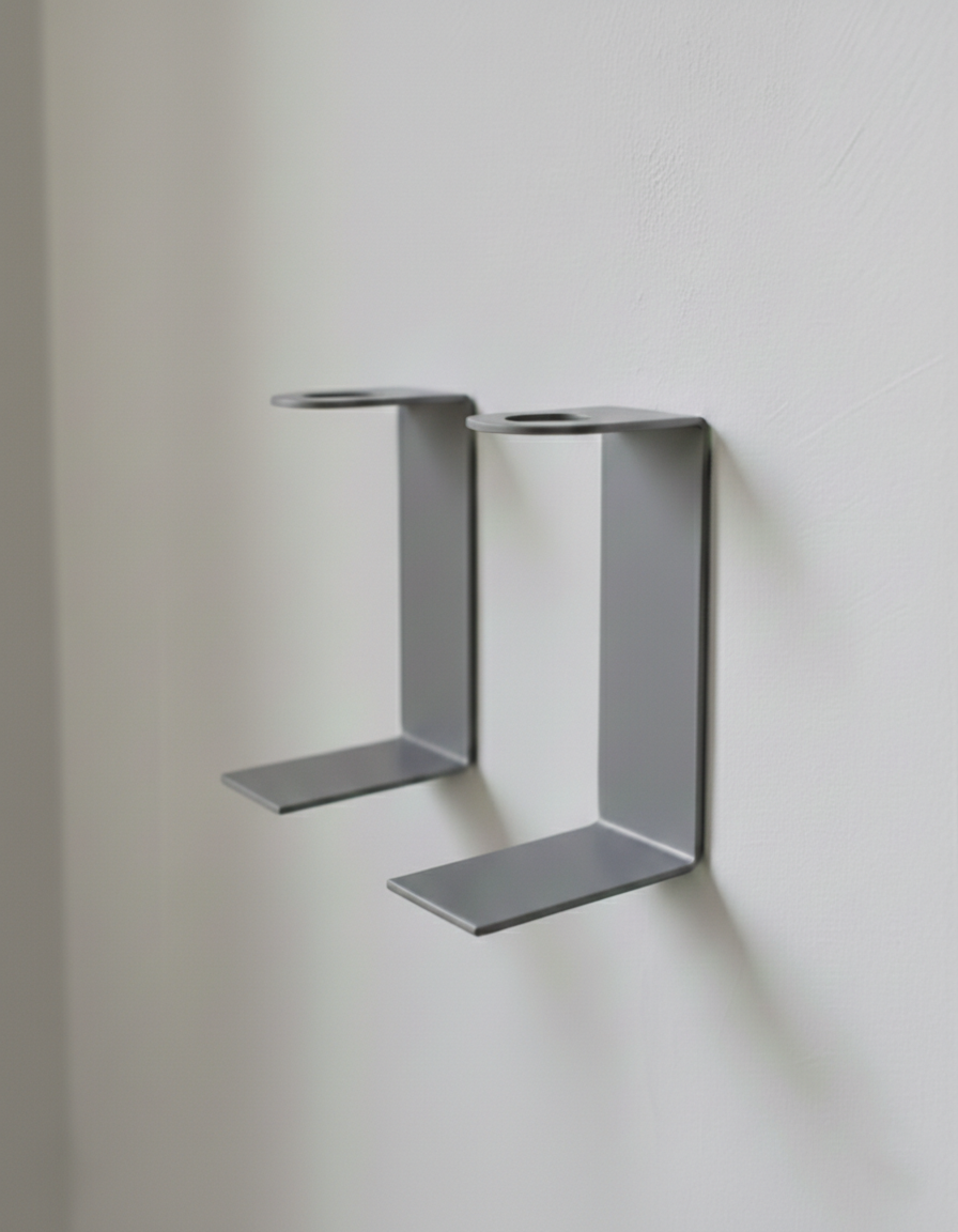 2'li Premium Koyu Gri Metal Sabunluk, Şampuan Tutucu | Chalybes