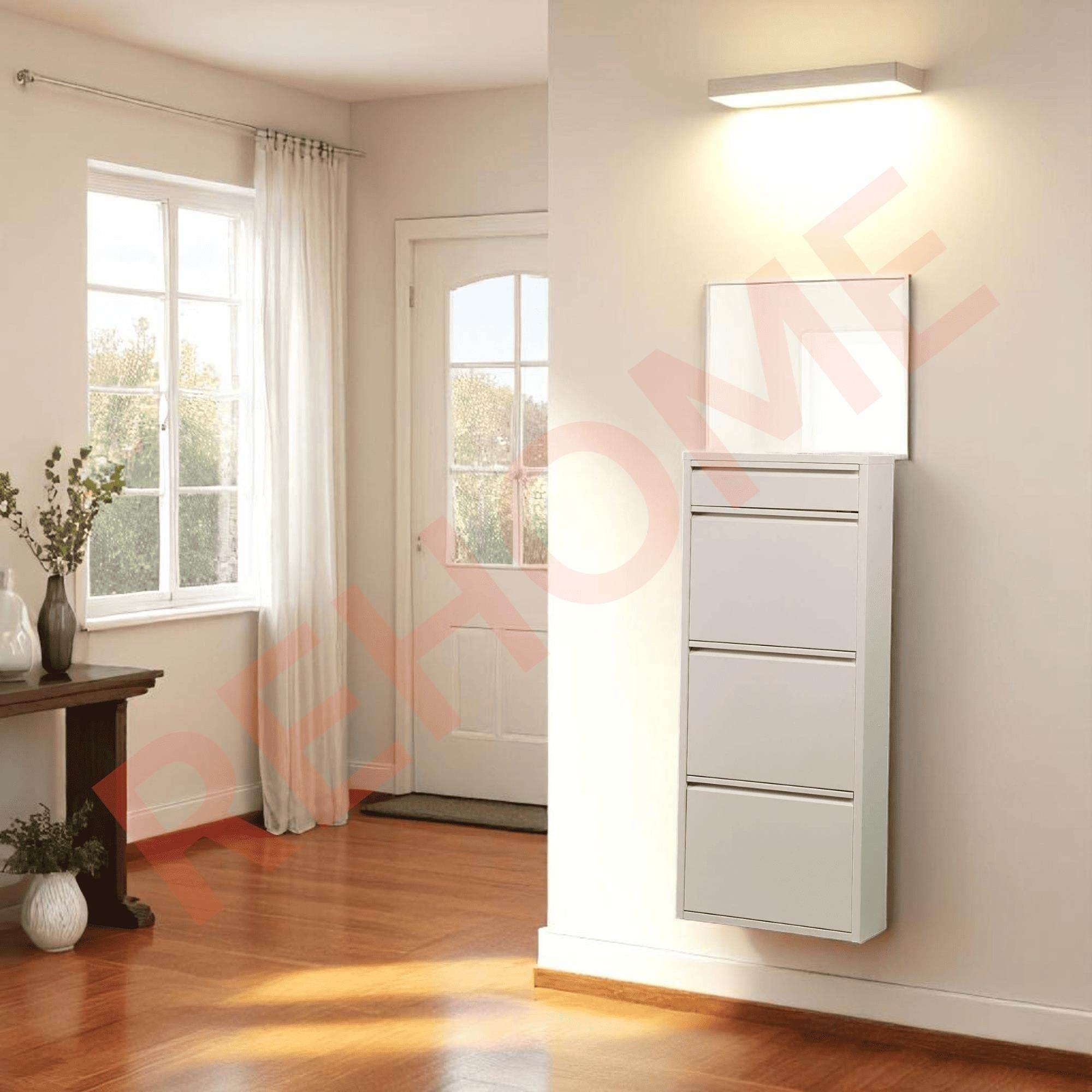 3+1 Raflı Metal Ayakkabılık | Krem | Ayakkabı Dolabı