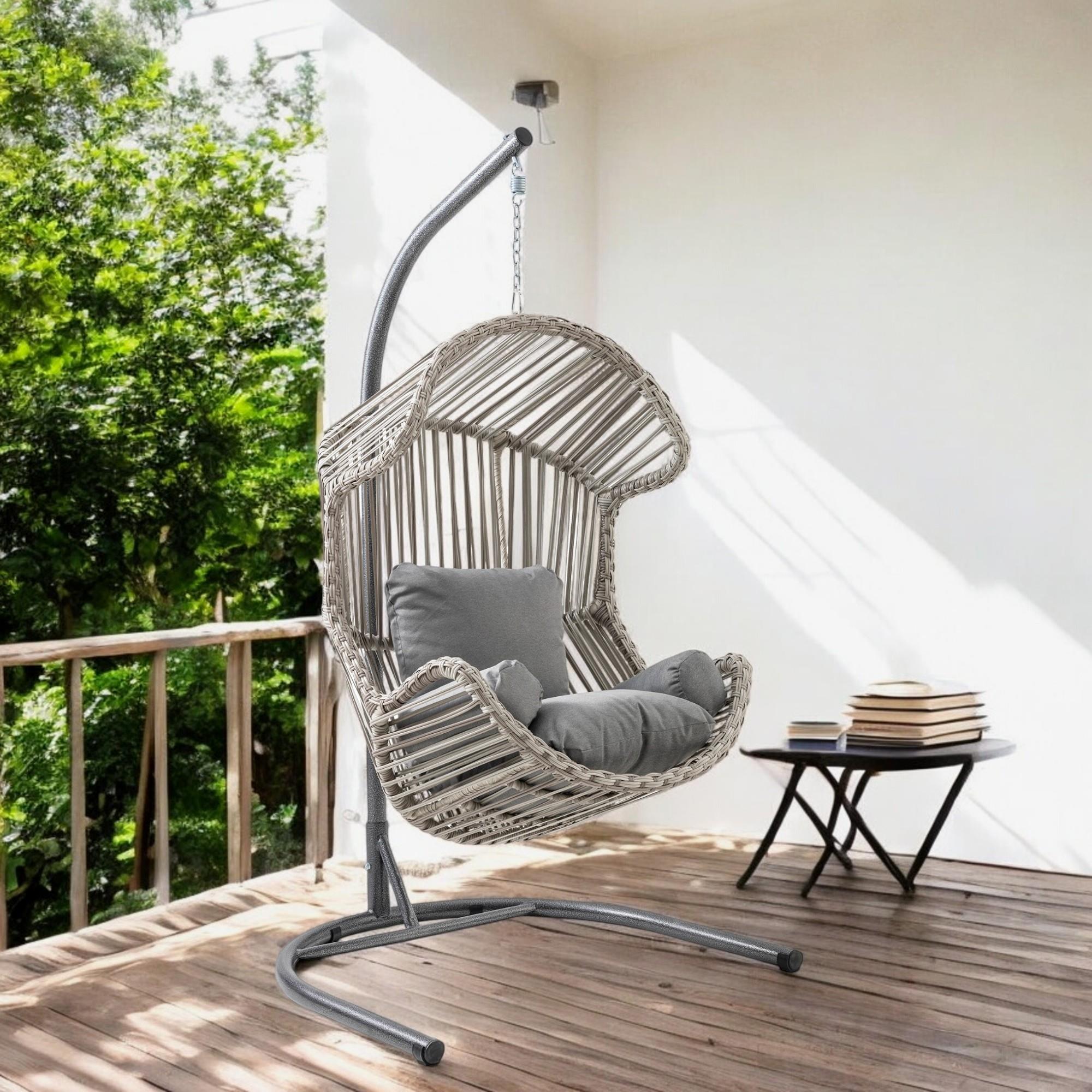 Rehome Akçay Tek Kişilik Rattan Bahçe Salıncağı | Beyaz