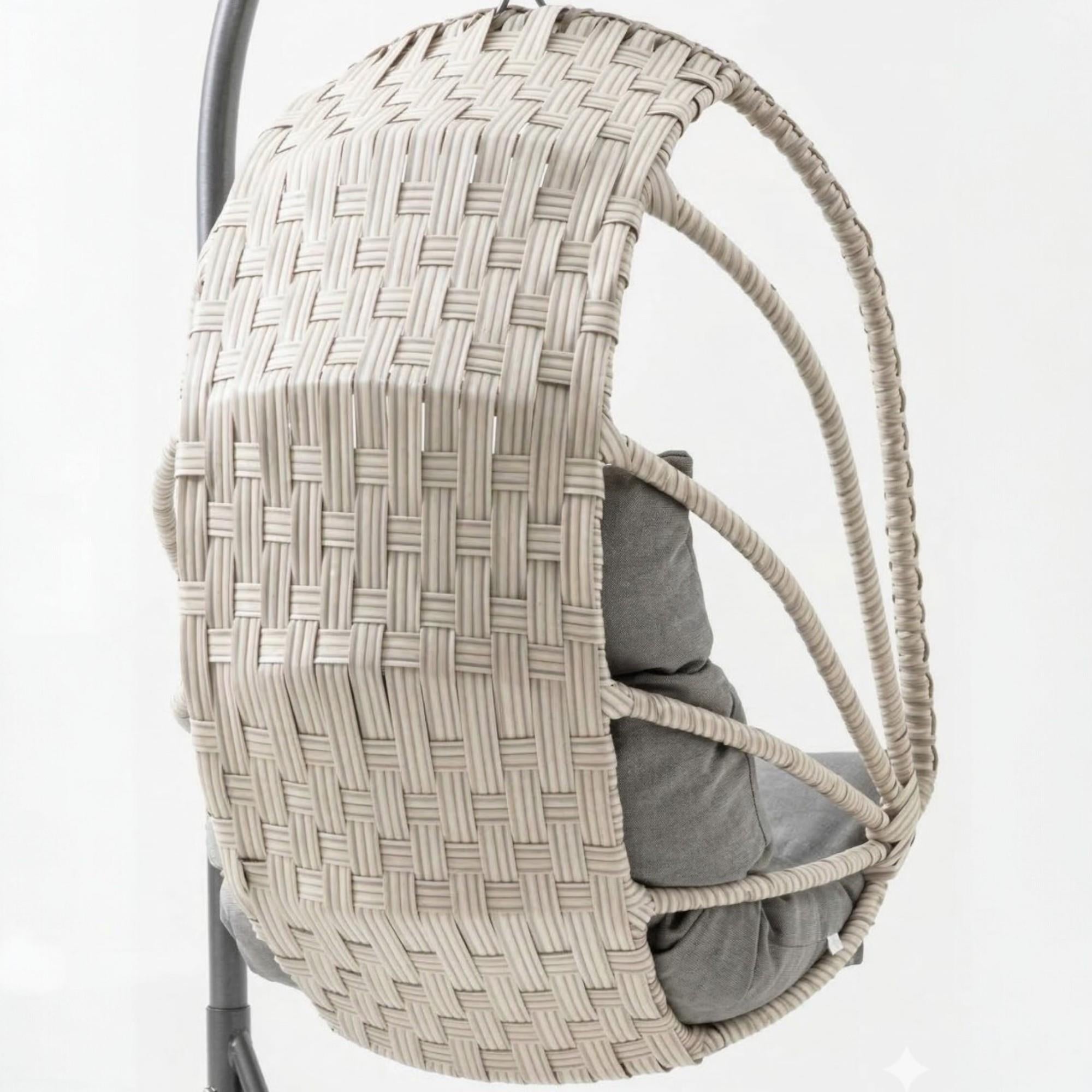 Rehome Enez Tek Kişilik Rattan Bahçe Salıncağı | Beyaz