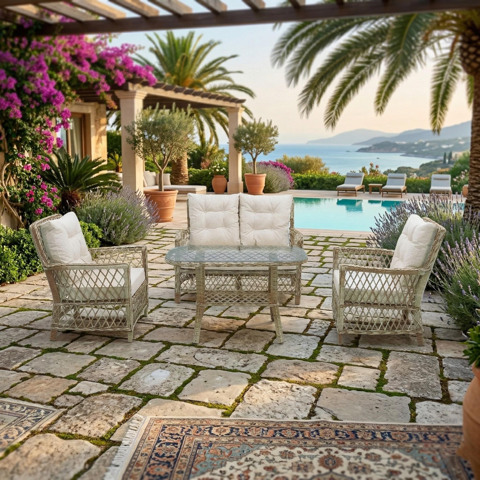 Rehome Avento Rattan Balkon Takımı 4 Kişilik