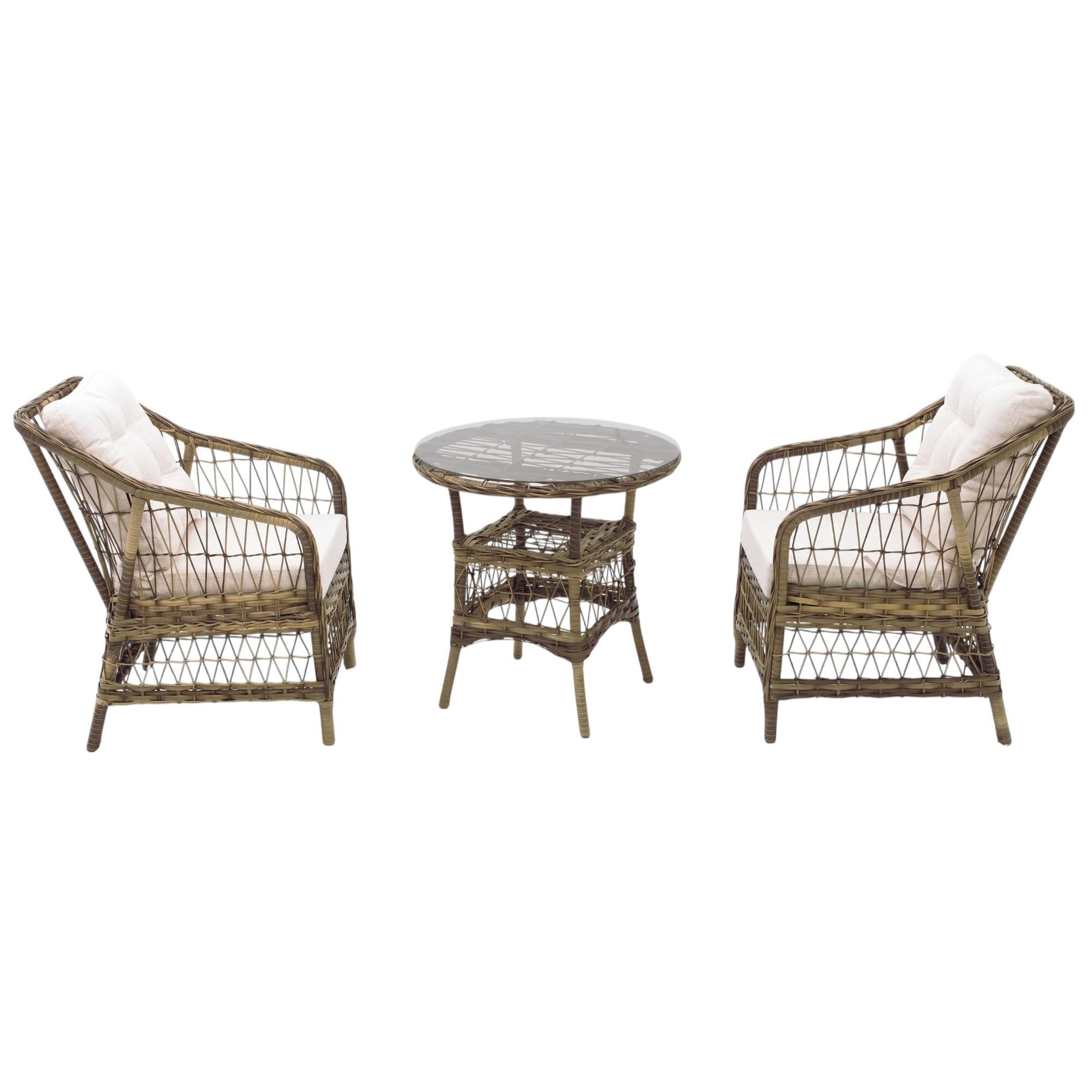 Rehome Tokki Dedikodu Çay Seti Rattan Bahçe Takımı