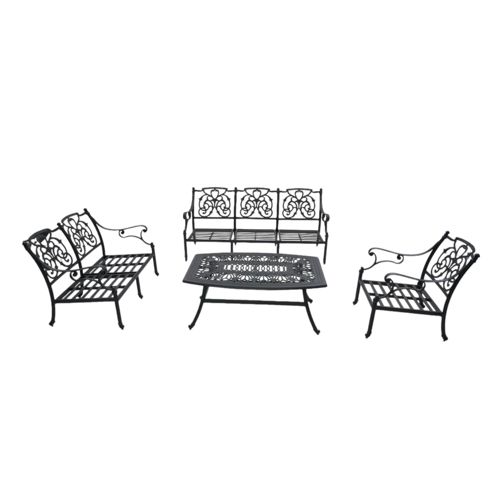 Aden 3+2+1+1 Döküm Bahçe Oturma Takımı | Rehome
