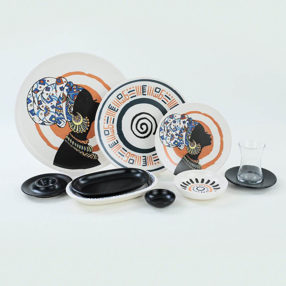 Keraart African Kahvaltı Takımı 50 Parça 6 Kişilik 20634-37