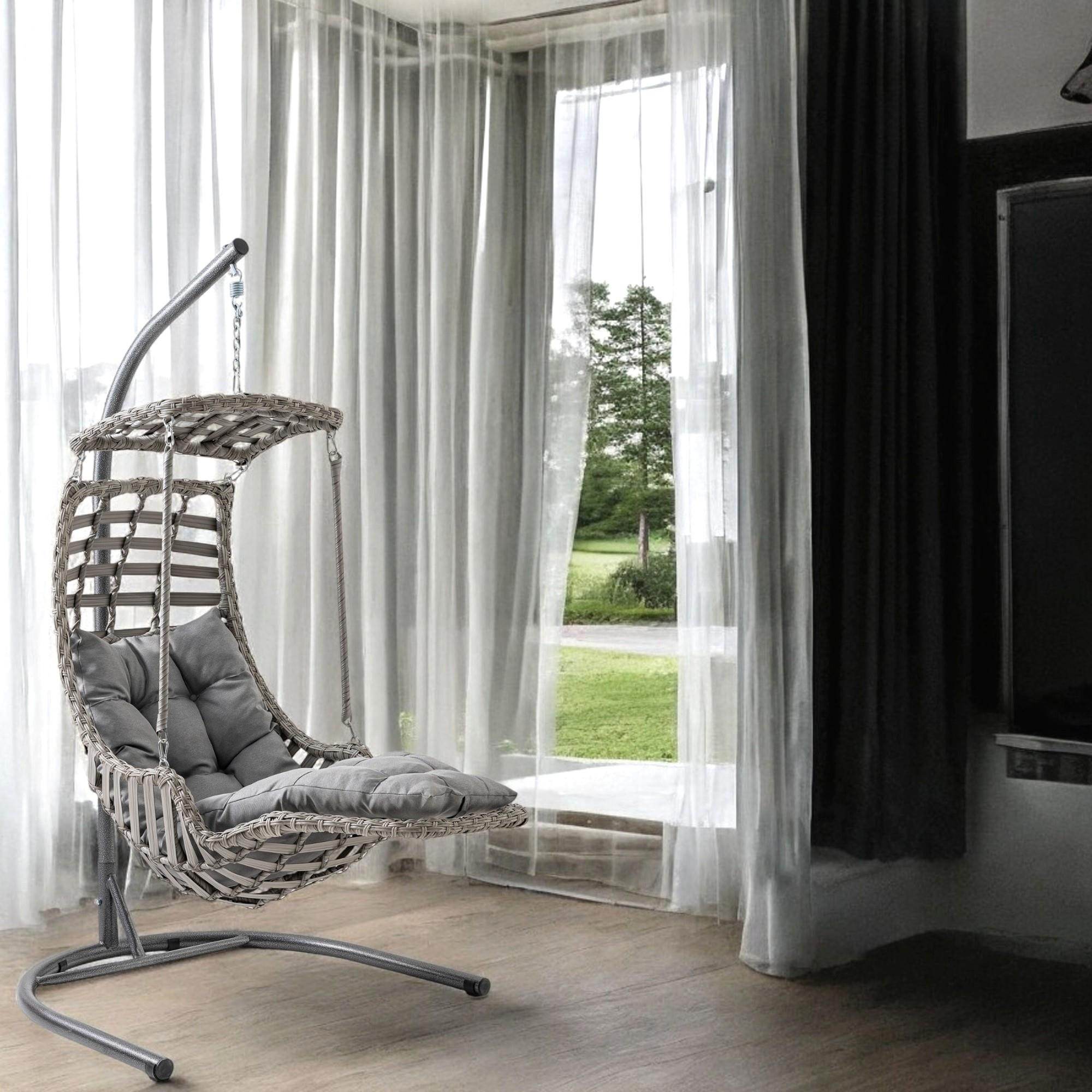 Alaçatı Plus | Tekli Rattan Bahçe Salıncağı | Rehome Balkon Salıncağı