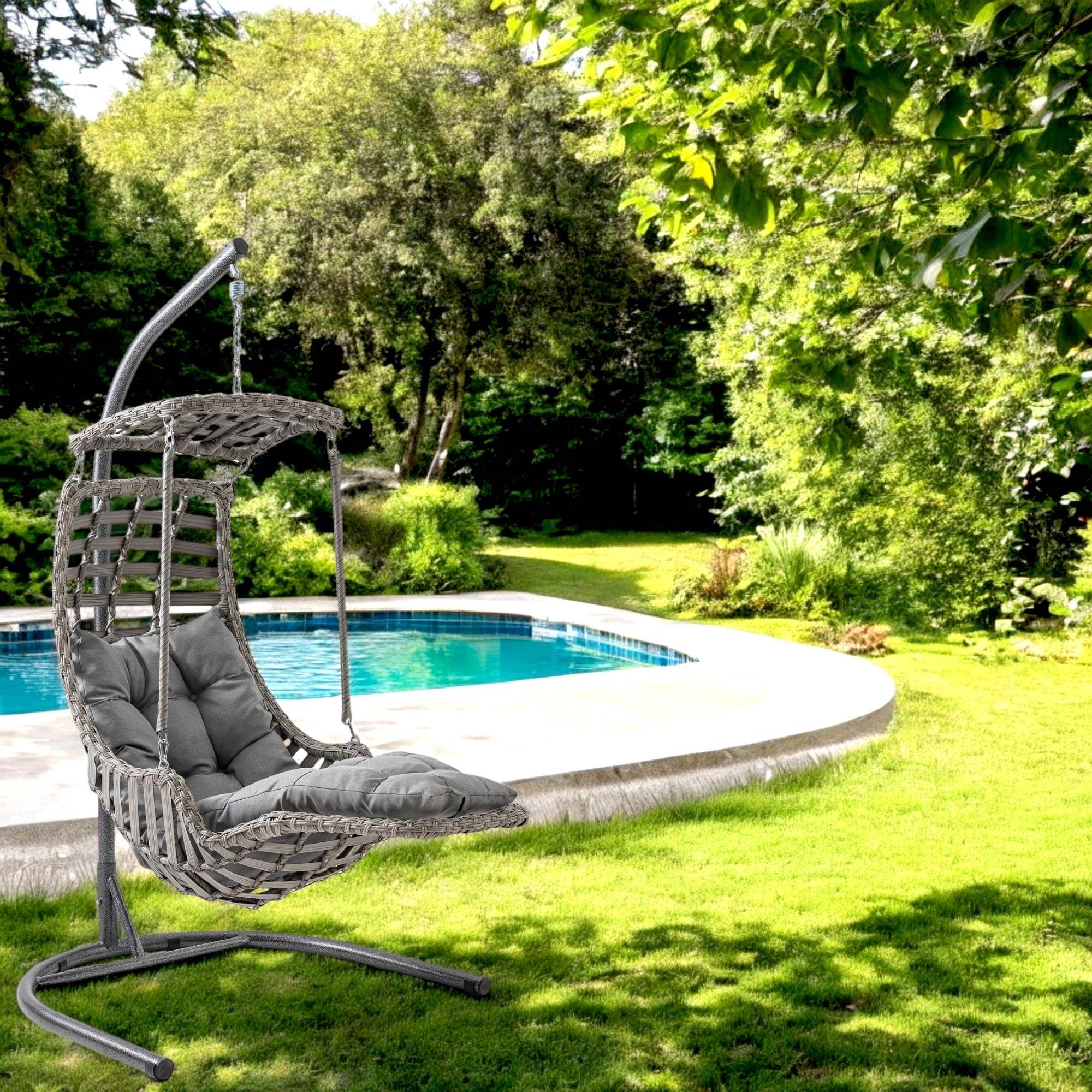 Alaçatı Plus | Tekli Rattan Bahçe Salıncağı | Rehome Balkon Salıncağı