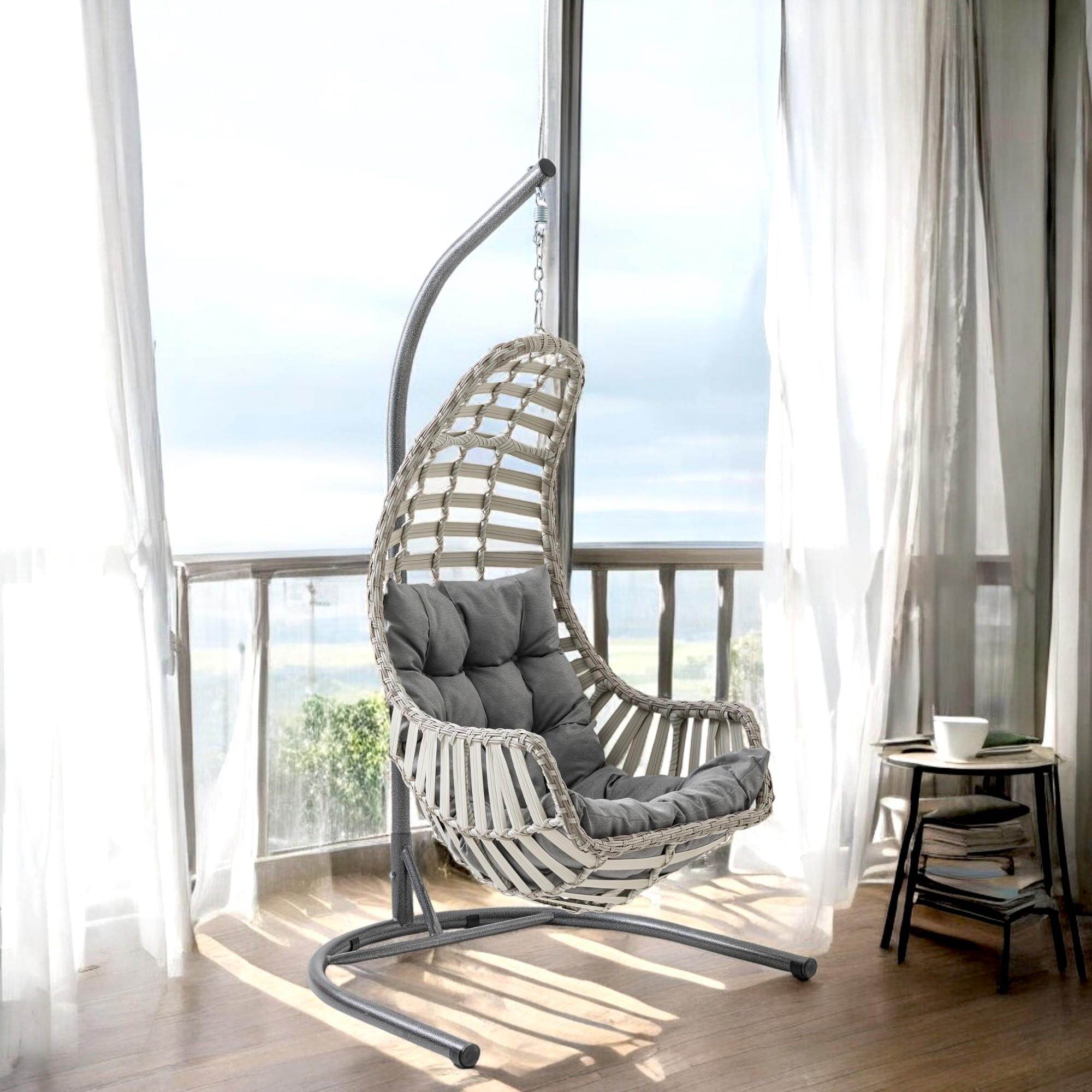 Datça | Tekli Rattan Bahçe Salıncağı | Rehome Balkon Salıncağı