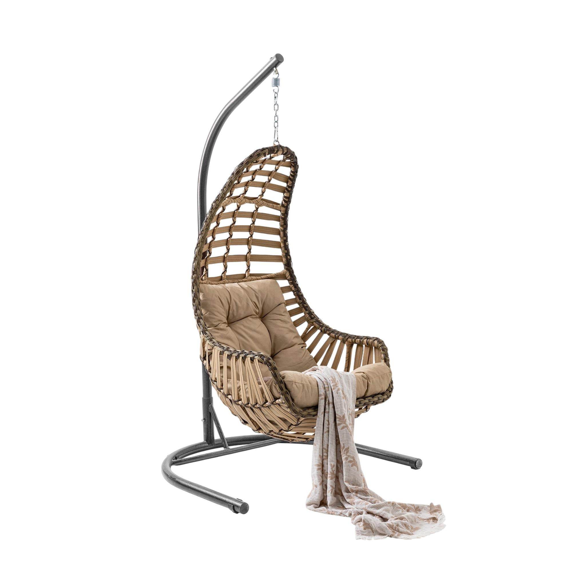 Datça | Tekli Rattan Bahçe Salıncağı | Rehome Balkon Salıncağı