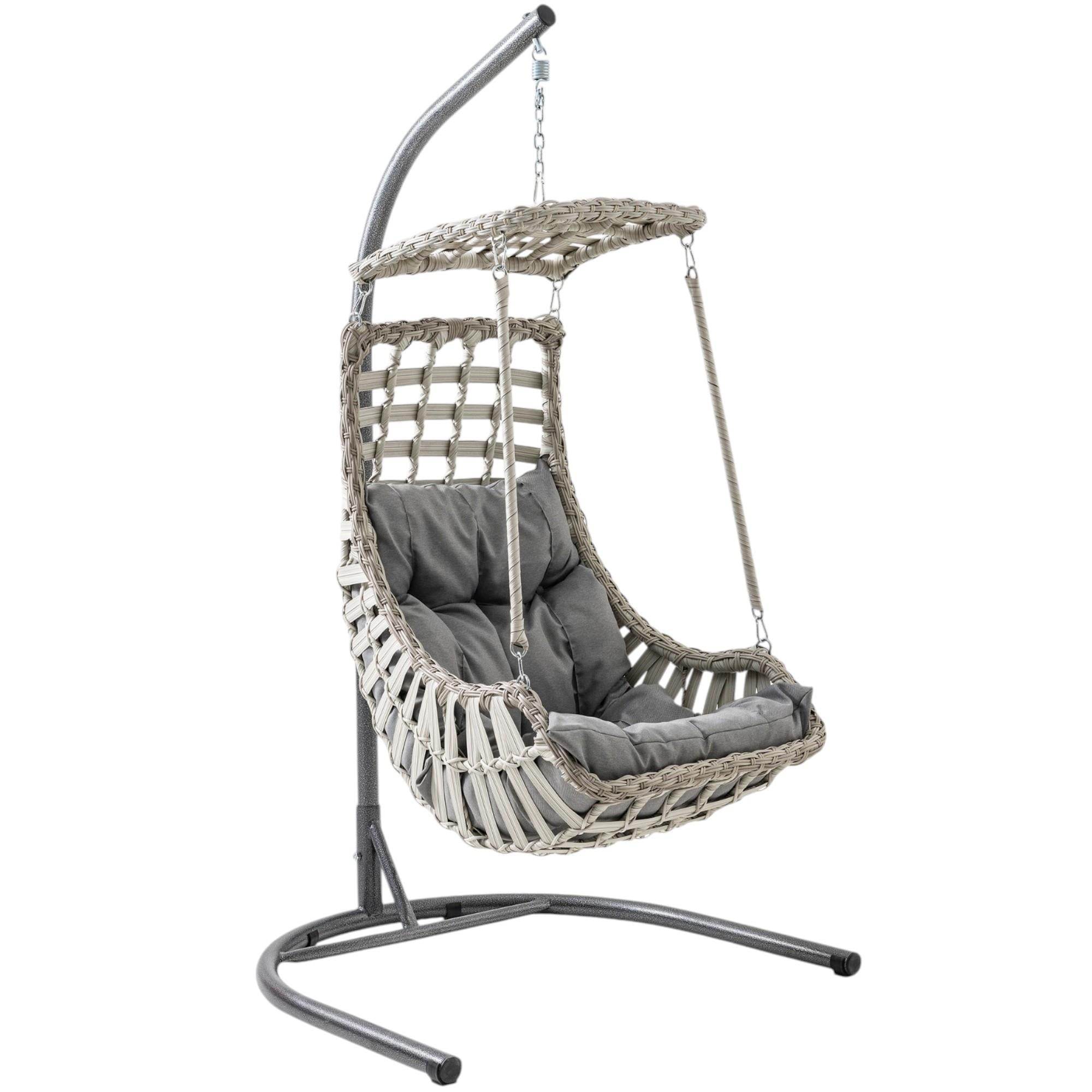 Alaçatı | Tekli Rattan Bahçe Salıncağı | Rehome Balkon Salıncağı