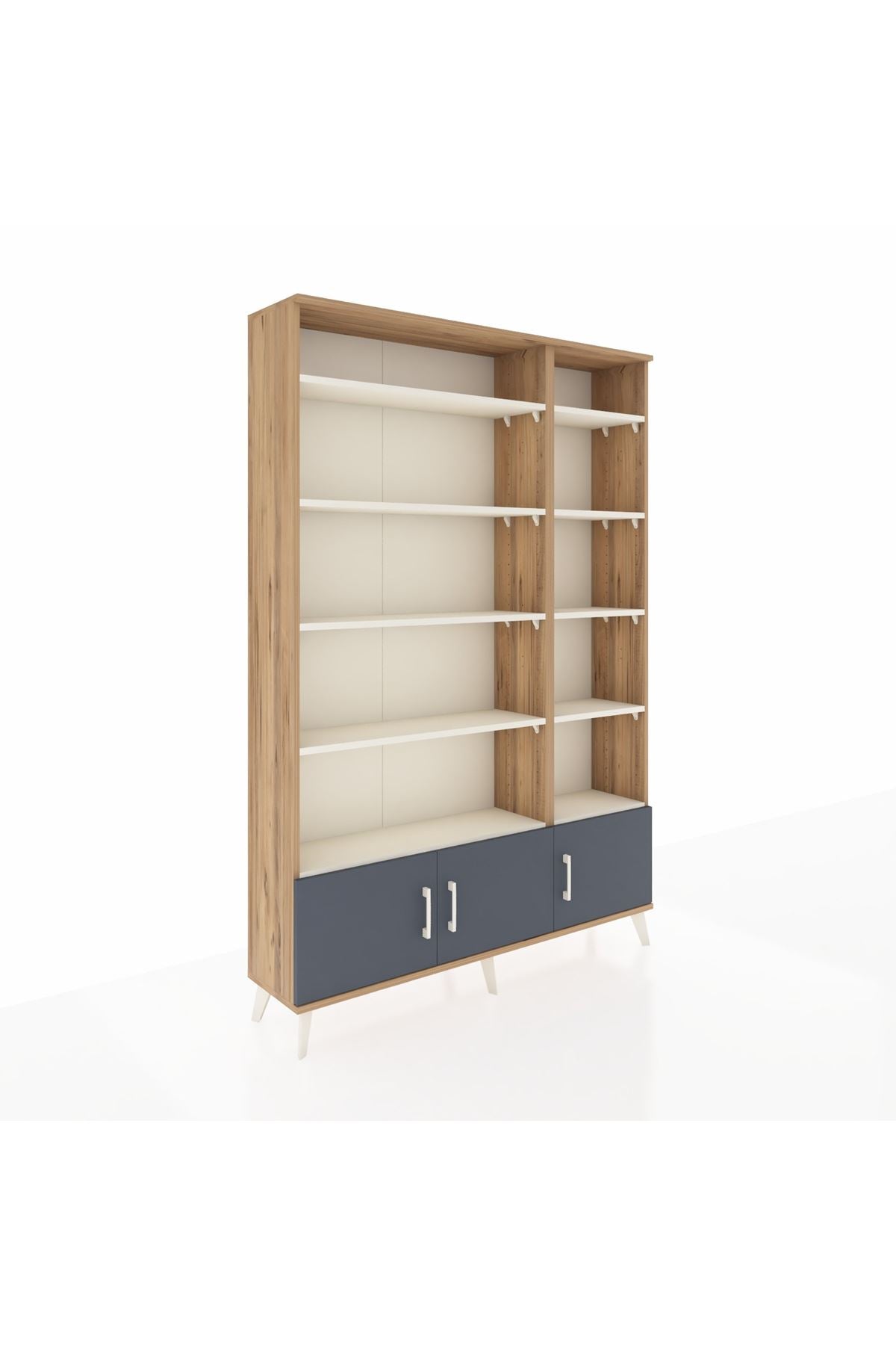 Arges Dolap 10 Raflı 3 Kapaklı 132x30x195 Çam-Antrasit/Aytaşı