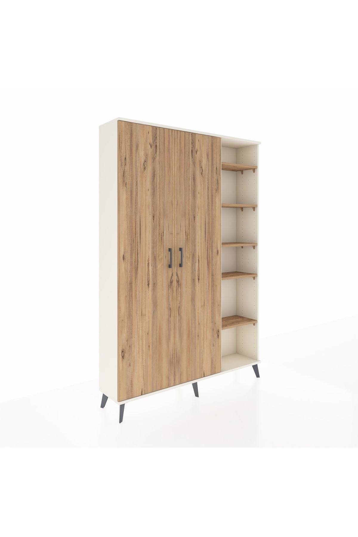 Arges Gardrop 7 Raflı 2 Kapaklı Tek Askılı 132x30x195 Aytaşı-Çam