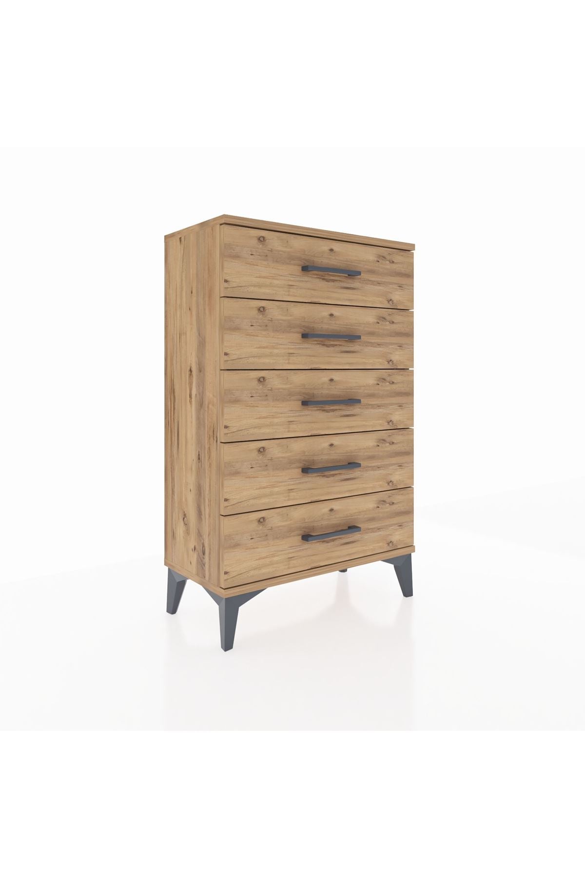 Arges Komodin 5 Çekmeceli 60x30x96 Çam-Çam