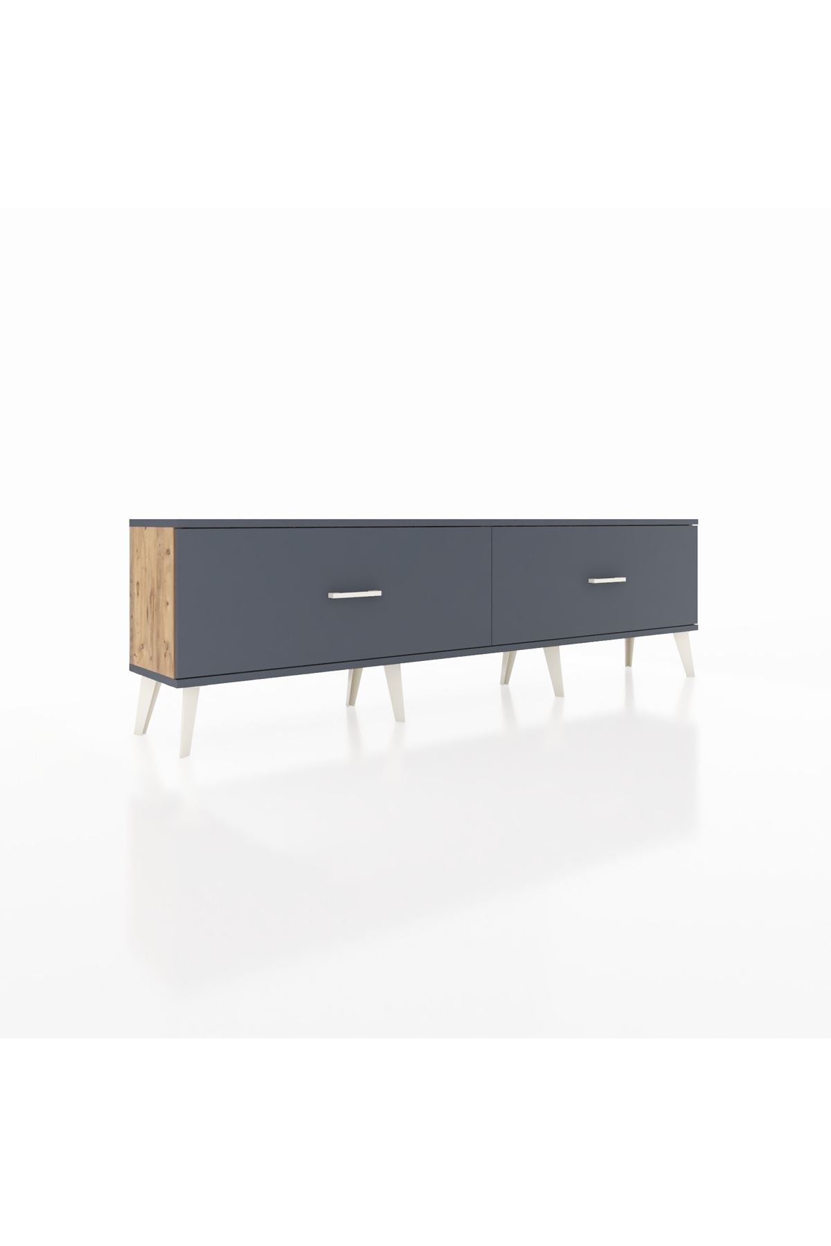 Arges TV Ünitesi 2 Çekmeceli  176x30x51 Çam-Antrasit