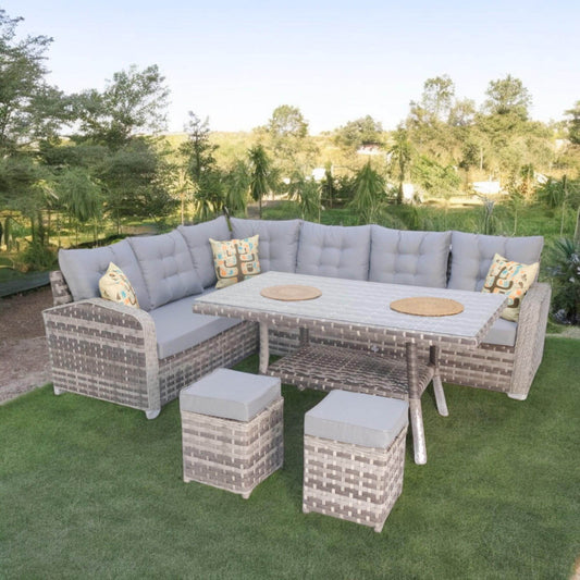 Aria | Rehome Rattan İki Puflu L Köşe Takımı | 708