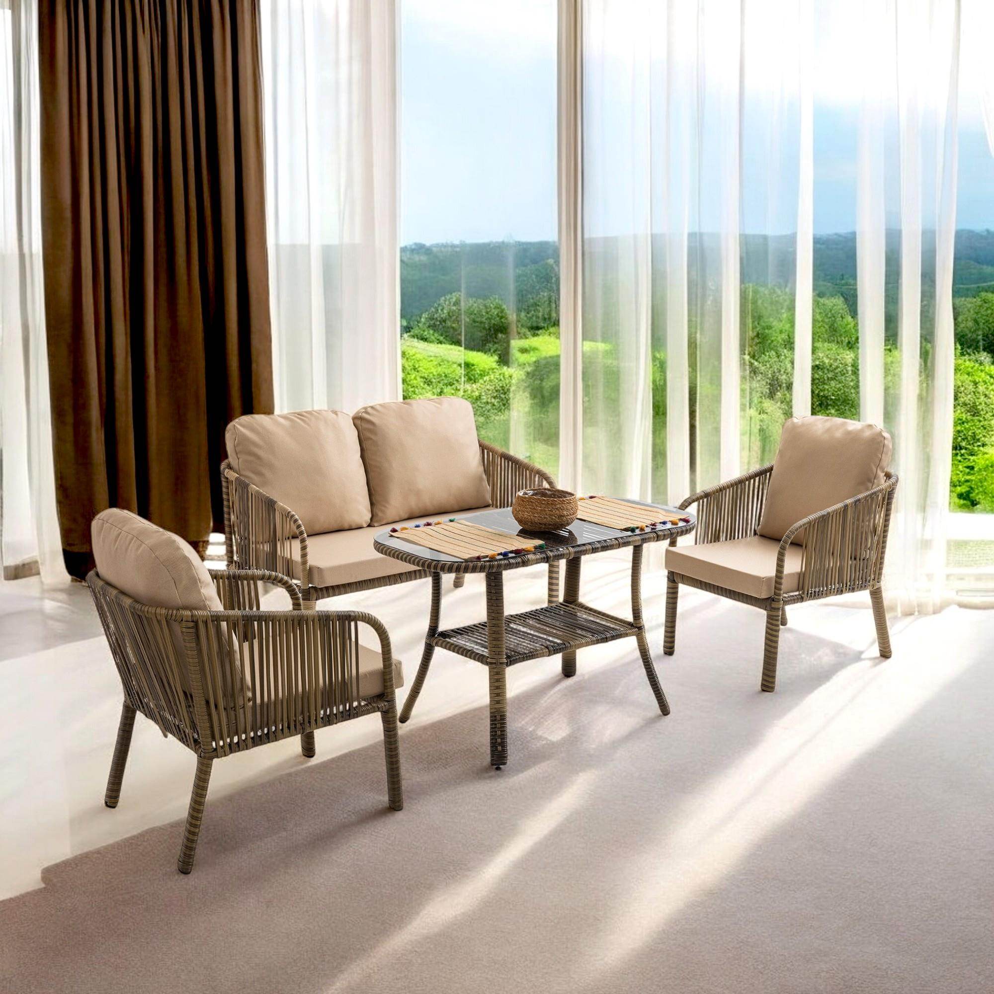 Artemis | İkili Bahçe Mobilyası Takımı | Rattan Bahçe Balkon Takımı