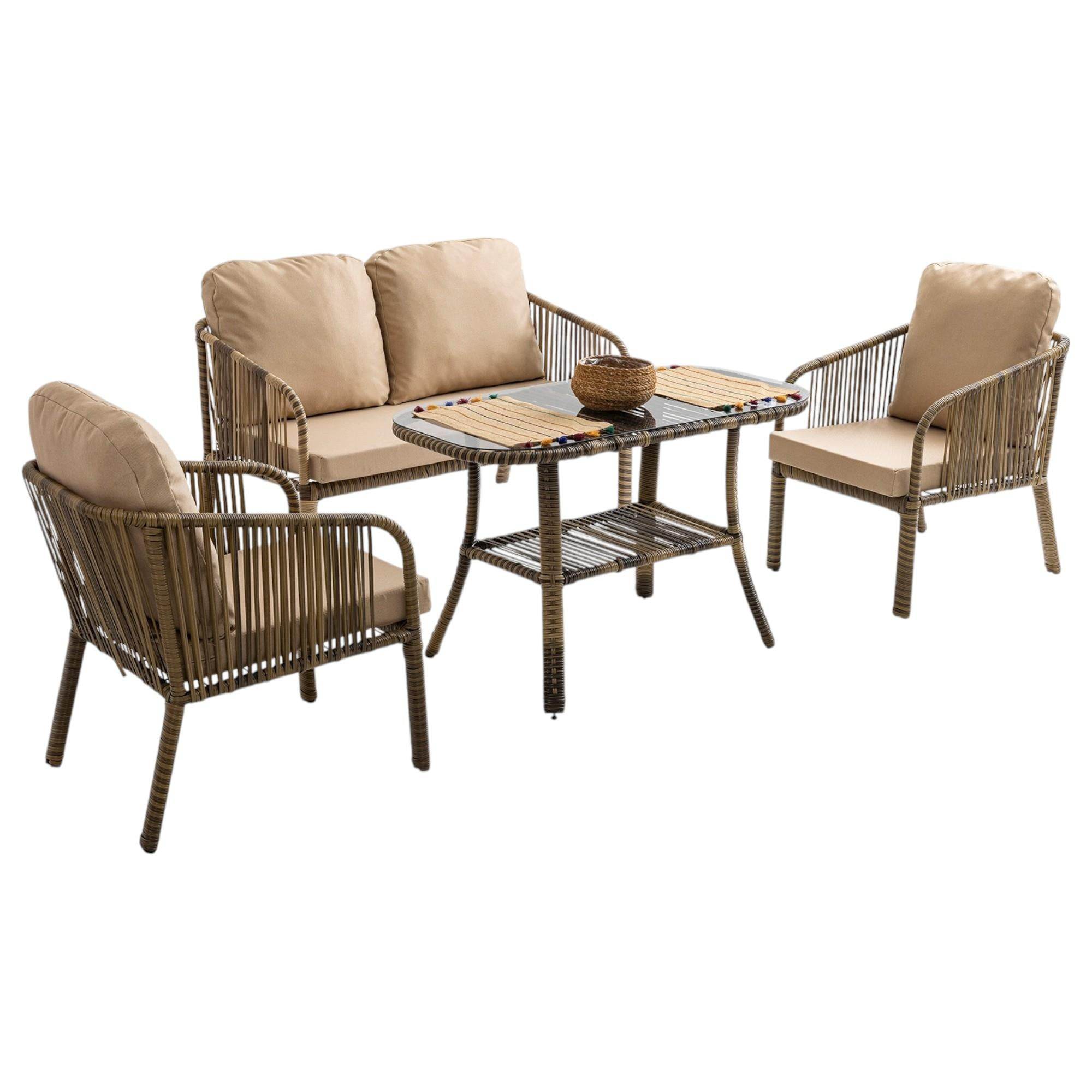 Artemis | İkili Bahçe Mobilyası Takımı | Rattan Bahçe Balkon Takımı