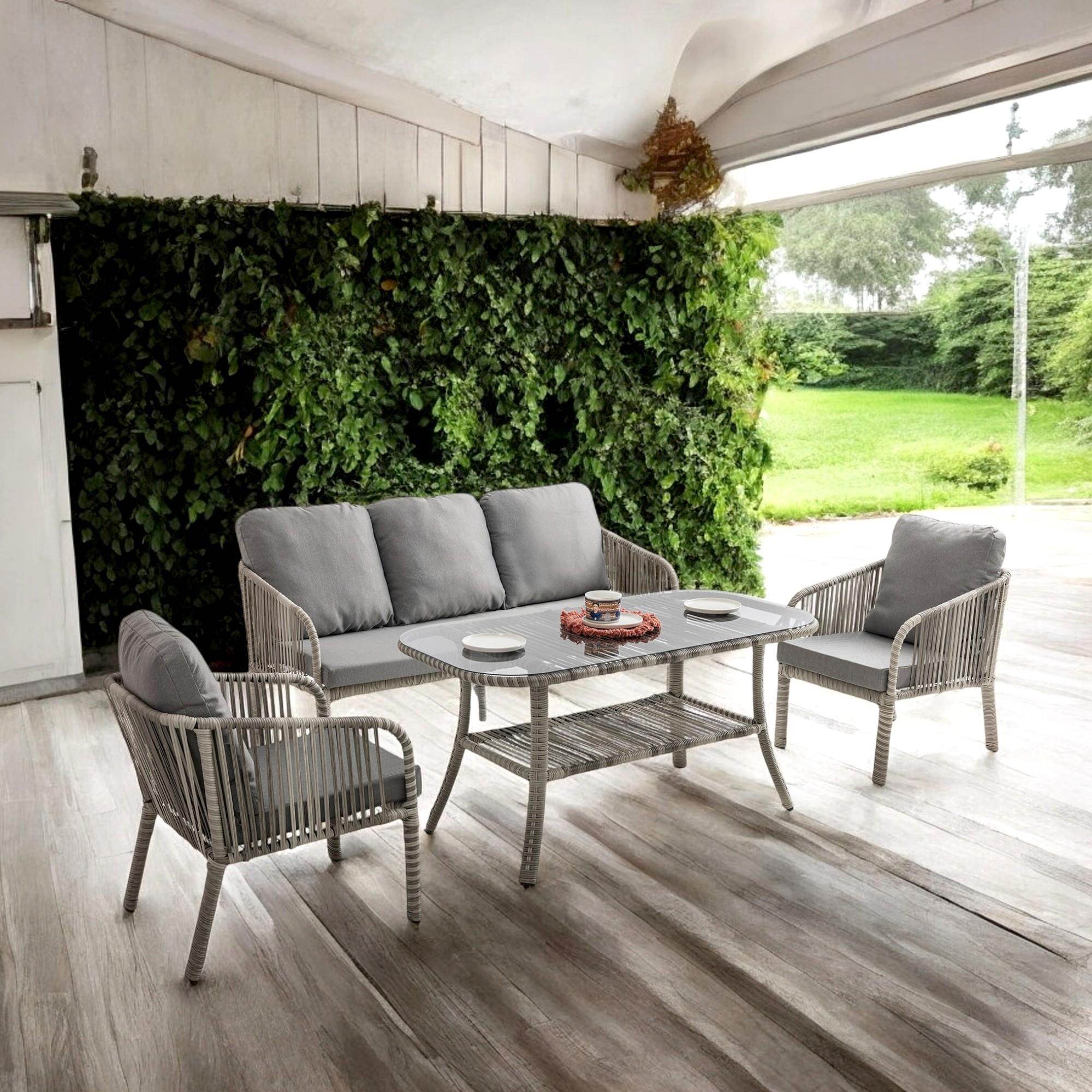 Artemis | Üçlü Bahçe Mobilyası Takımı | Rattan Bahçe Balkon Takımı