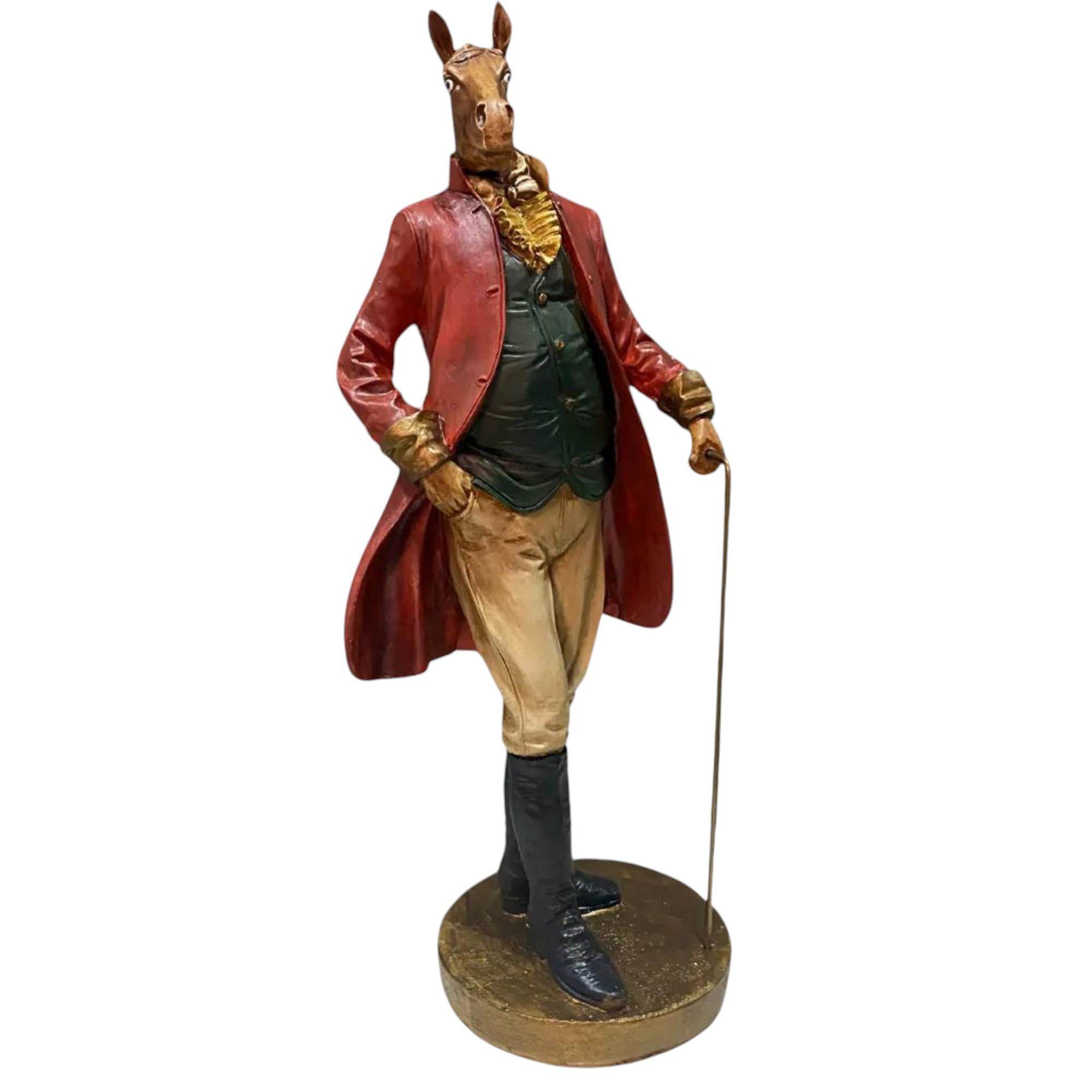 At Figürlü El Yapımı Dekoratif Heykel