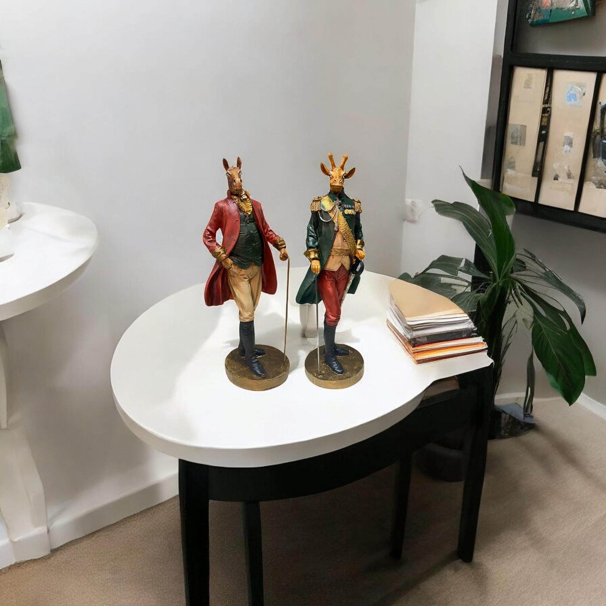 At Figürlü El Yapımı Dekoratif Heykel