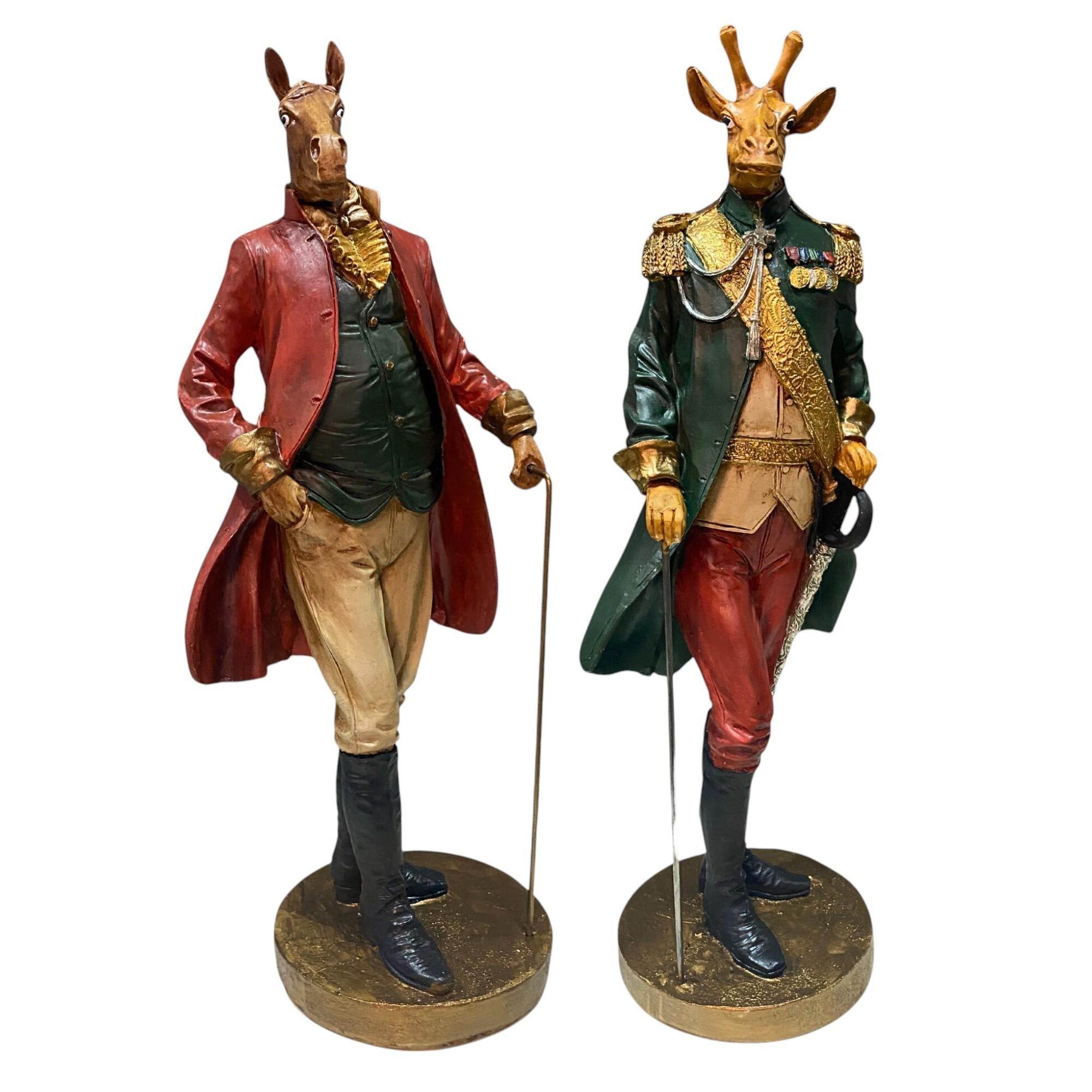 At Figürlü El Yapımı Dekoratif Heykel