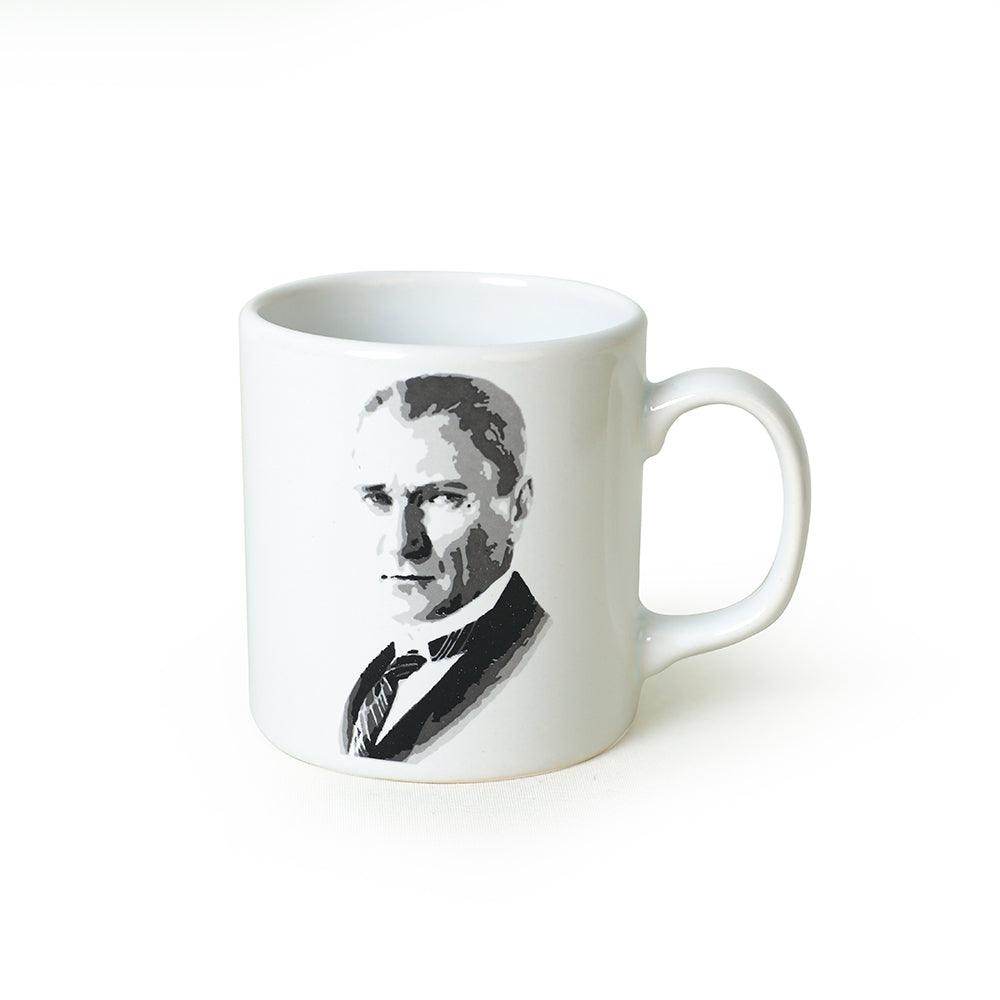 Keraart Atatürk Portre Beyaz Silindir Kupa 1 Adet