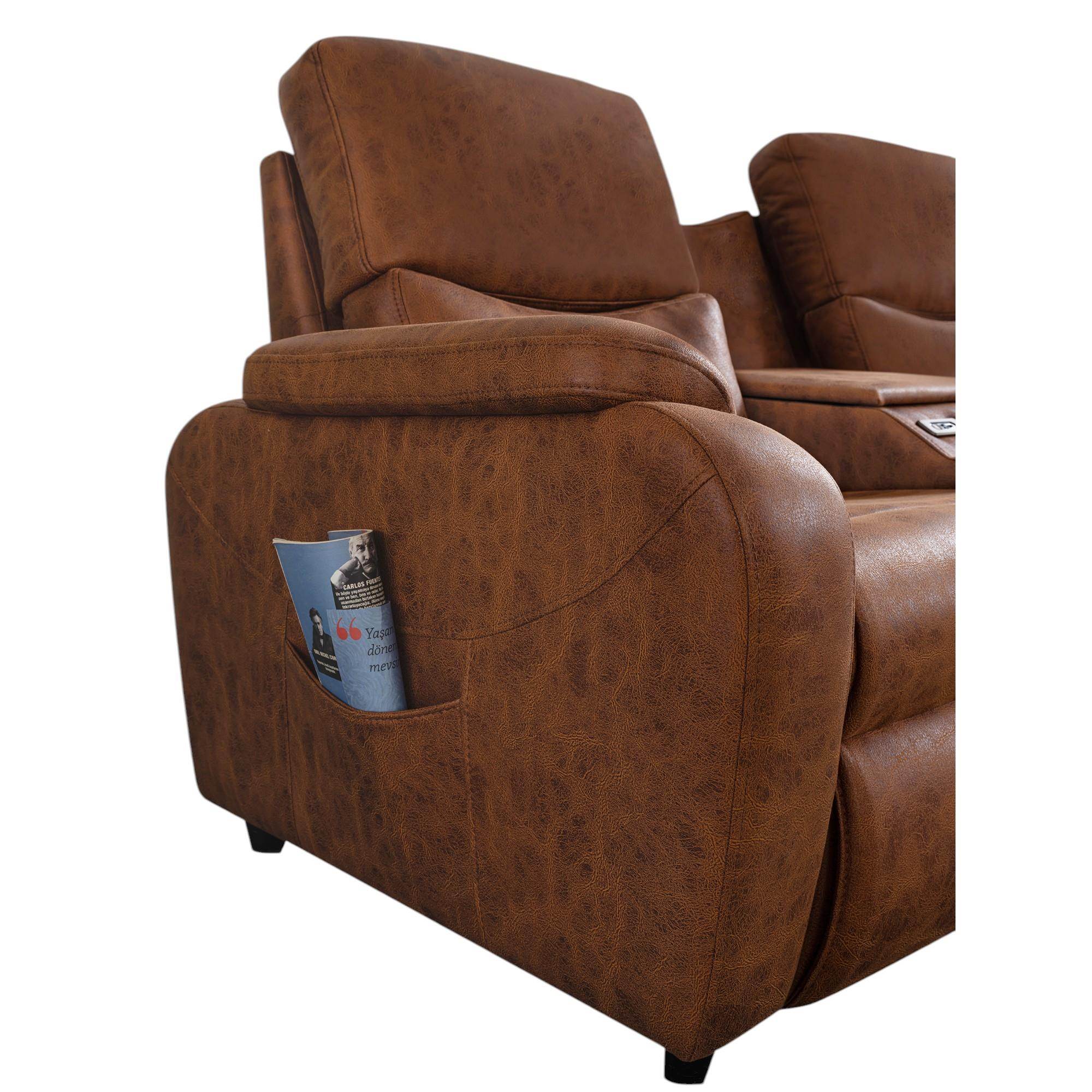 Babil İkili Sinema Koltuğu | Rehome İkili Koltuk | 205x97x110 cm