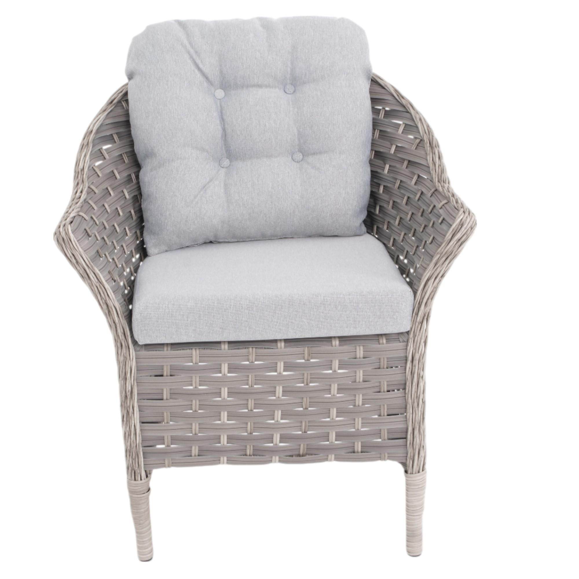 Spark Nova 110 cm Rattan Yuvarlak Minderli Bahçe Masa Takımı