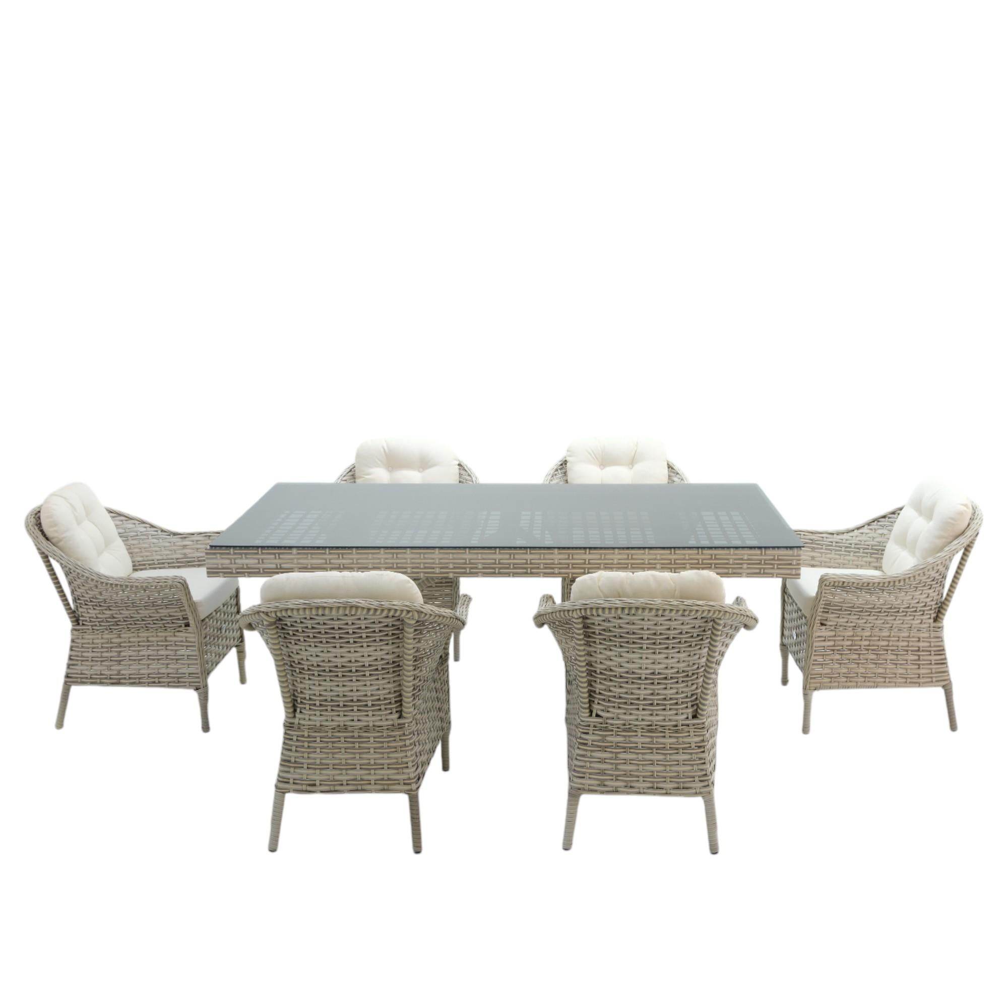 Spark | Rehome 100x200 Rattan Bahçe Masa Takımı | 316