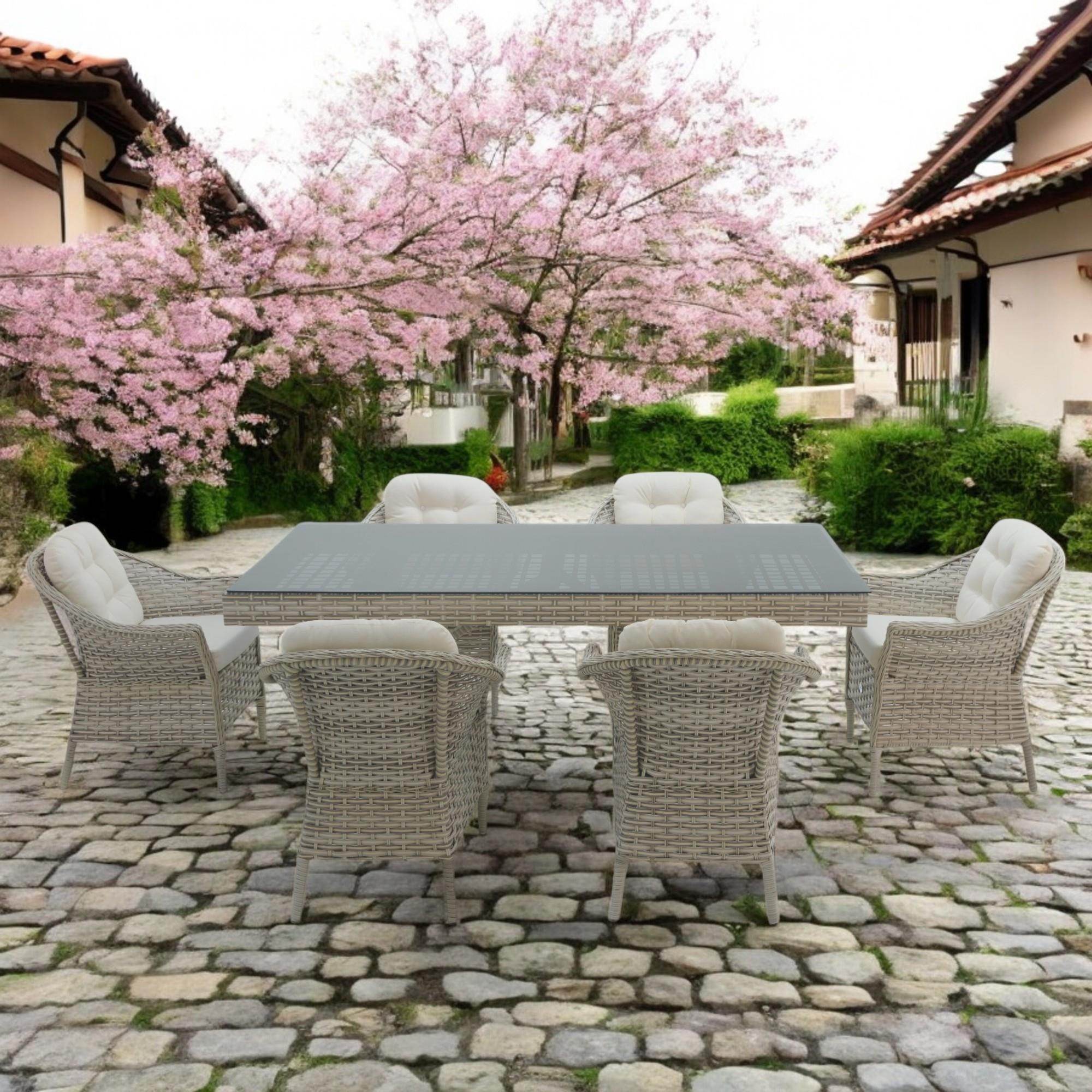 Spark | Rehome 100x200 Rattan Bahçe Masa Takımı | 316