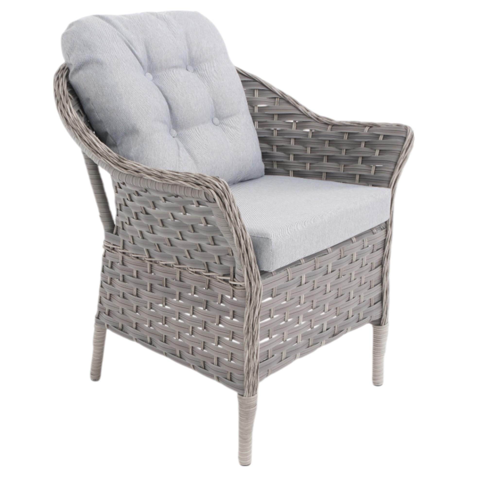 Spark Nova 110 cm Rattan Yuvarlak Minderli Bahçe Masa Takımı