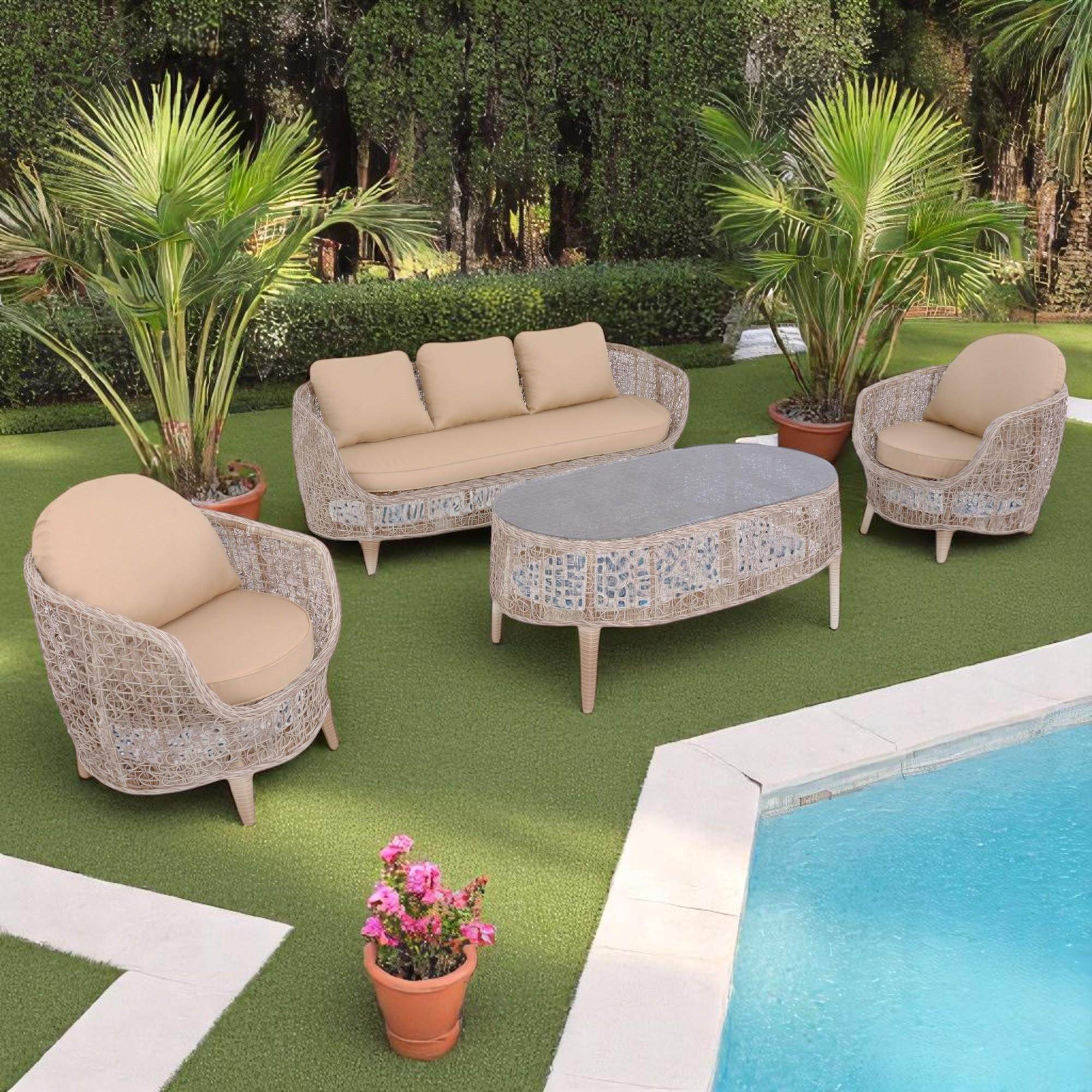 Zenda | 3+1+1+Sehpalı Bahçe Balkon Oturma Takımı