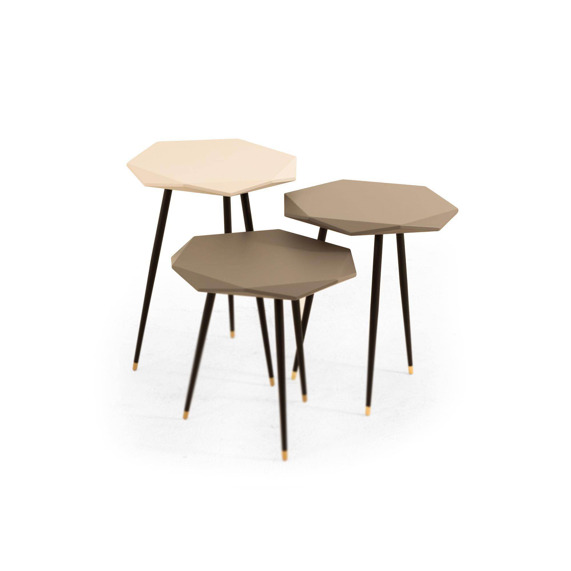 Barcelona Servis Sehpası | Zigon Sehpa | 3’lü Sehpa Takımı | REHOME