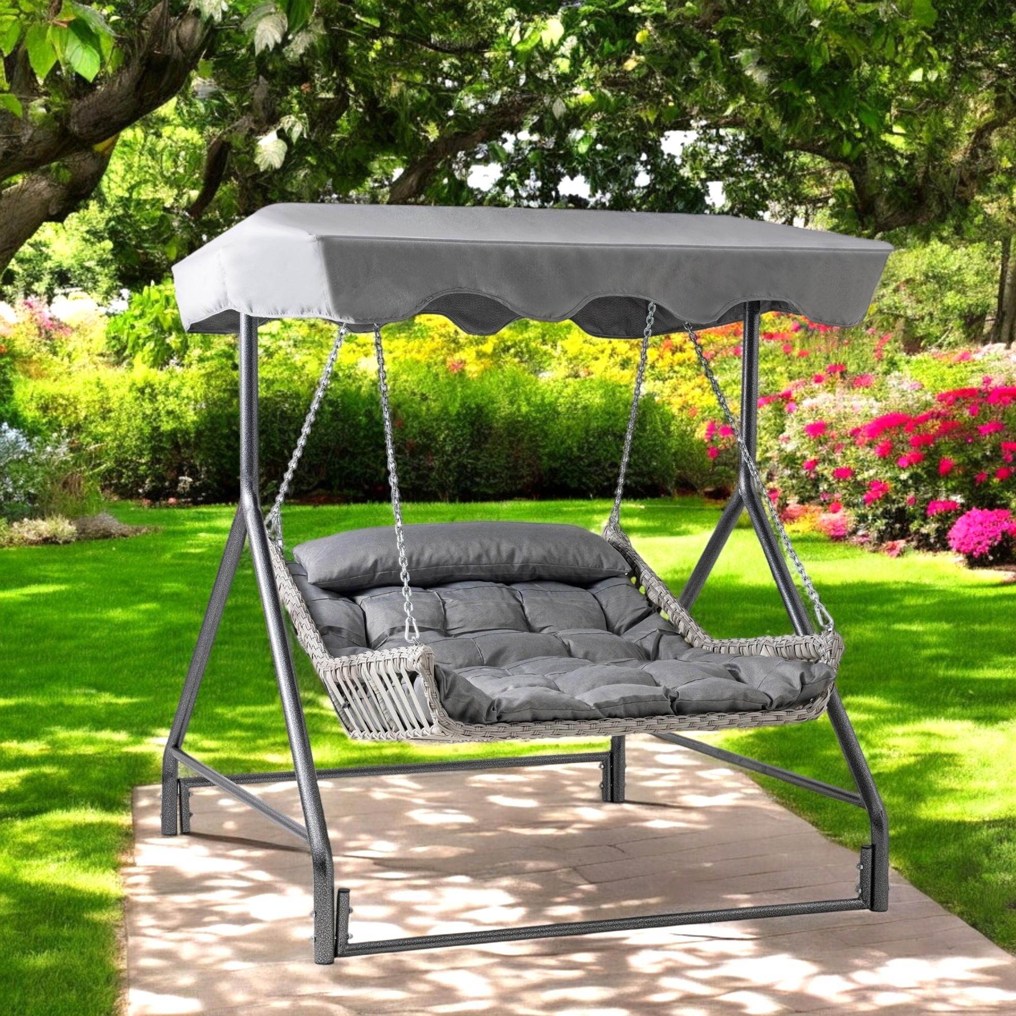 Bed | Çiftli Rattan Bahçe Salıncağı | Rehome Balkon Salıncağı