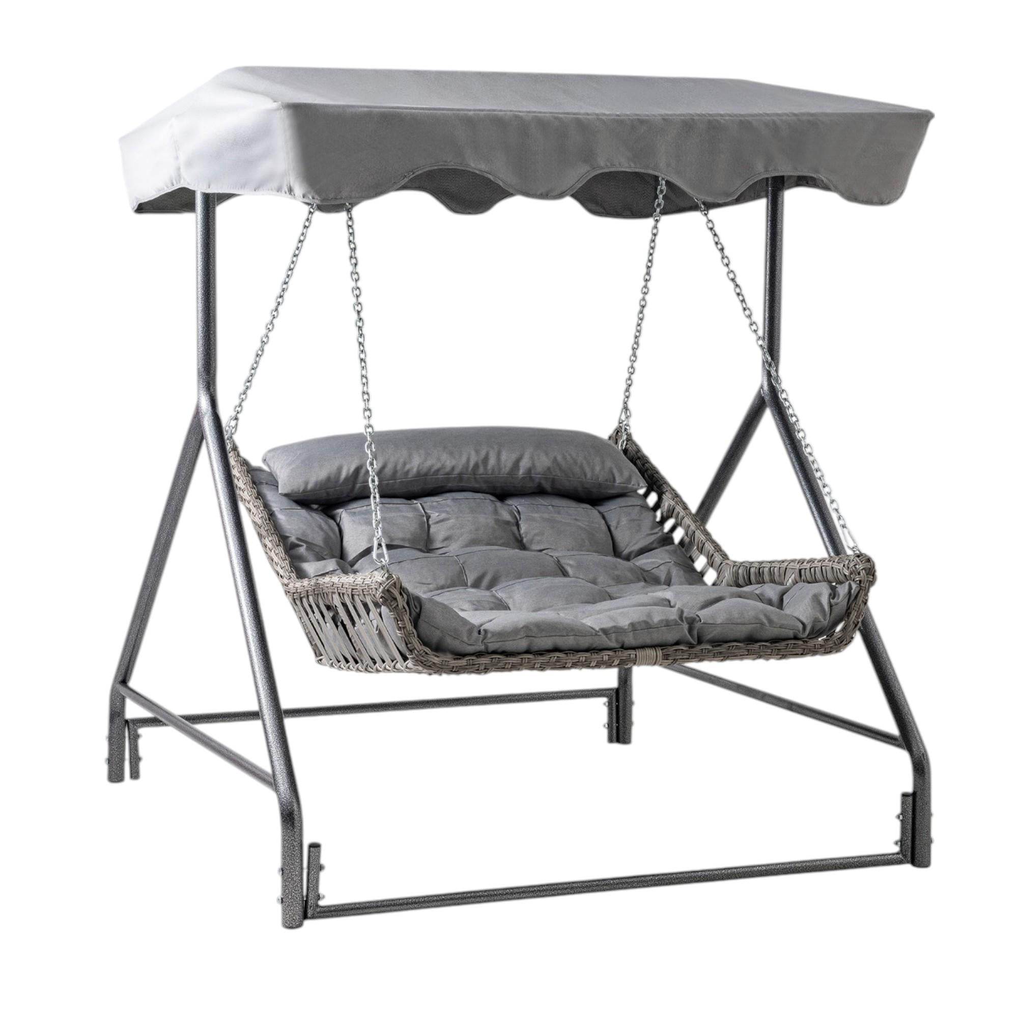 Bed | Çiftli Rattan Bahçe Salıncağı | Rehome Balkon Salıncağı