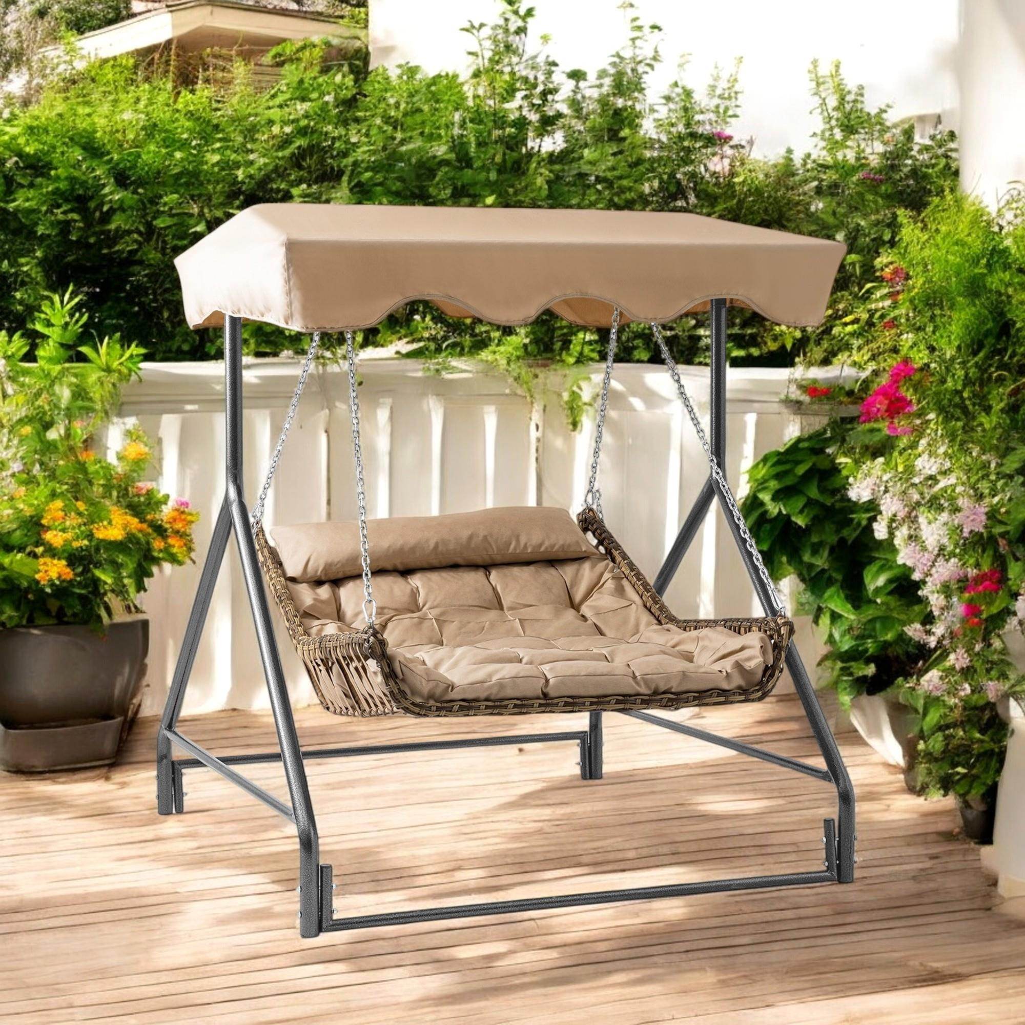 Bed | Çiftli Rattan Bahçe Salıncağı | Rehome Balkon Salıncağı