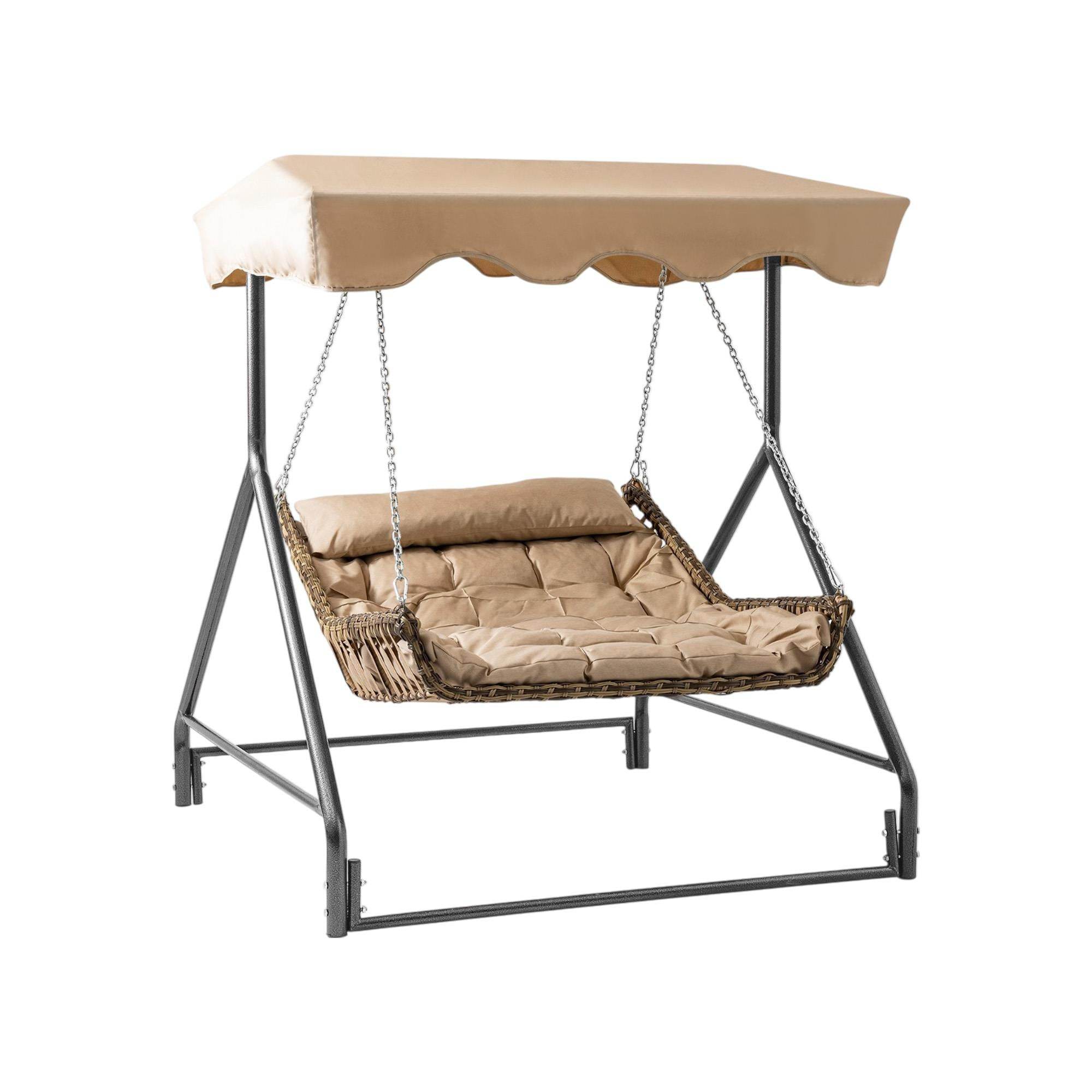 Bed | Çiftli Rattan Bahçe Salıncağı | Rehome Balkon Salıncağı