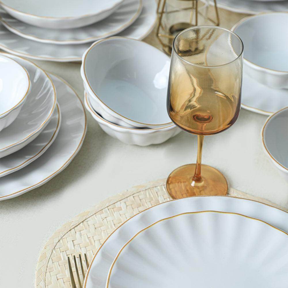 Keraart Beyaz Gold File Sirius Yemek Takımı 24 Parça 6 Kişilik 21374