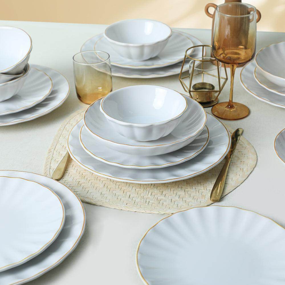 Keraart Beyaz Gold File Sirius Yemek Takımı 24 Parça 6 Kişilik 21374