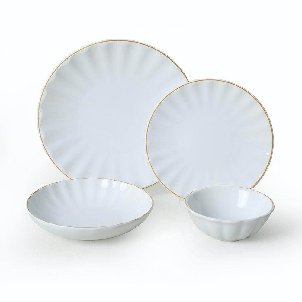 Keraart Beyaz Gold File Sirius Yemek Takımı 24 Parça 6 Kişilik 21374