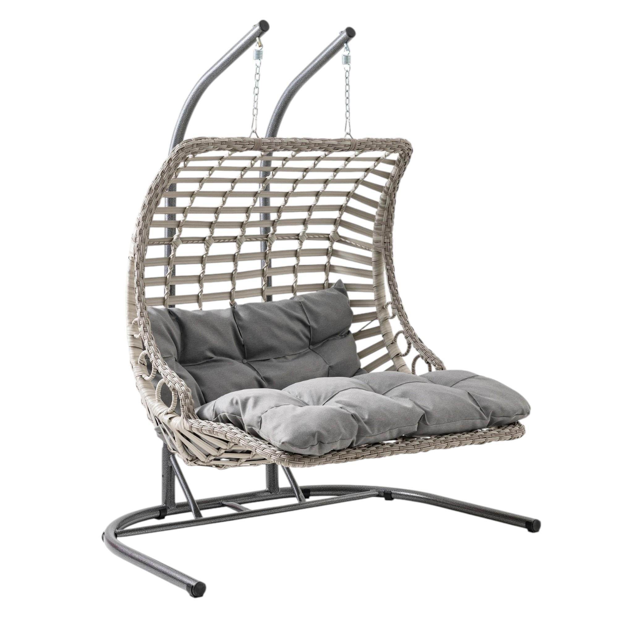 Bodrum Double | Çiftli Rattan Bahçe Salıncağı | Rehome Balkon Salıncağı