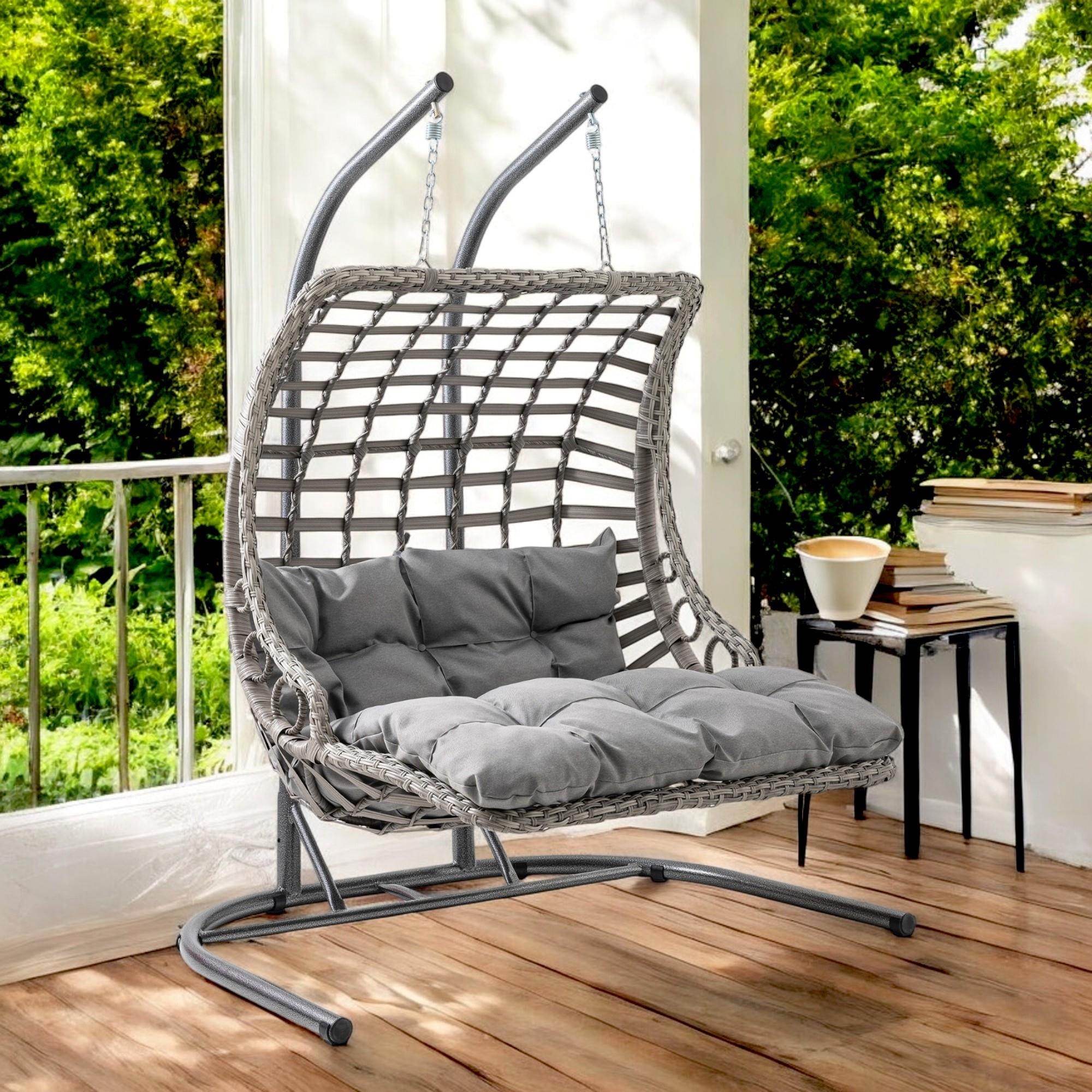 Bodrum Double | Çiftli Rattan Bahçe Salıncağı | Rehome Balkon Salıncağı