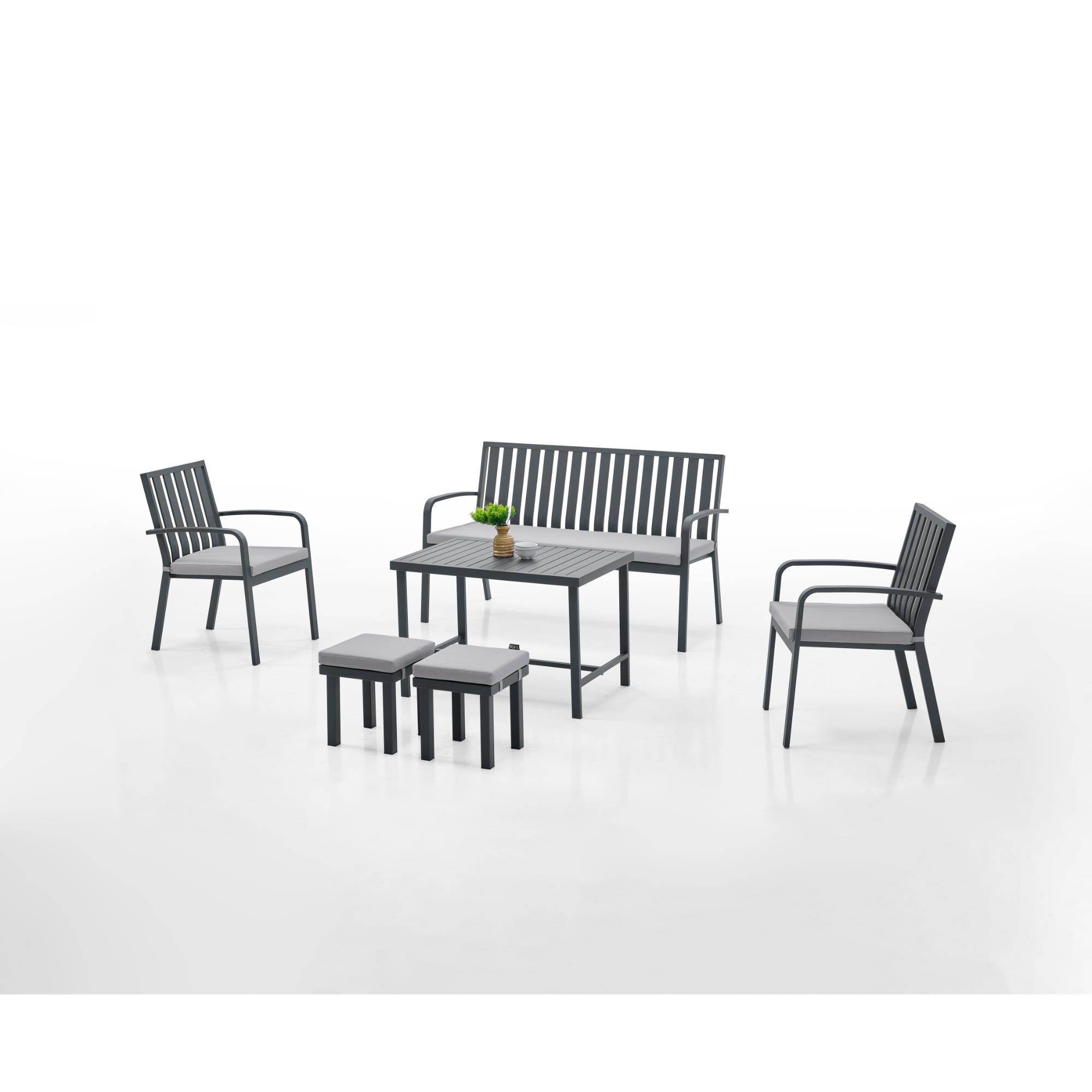 Bodrum Plus 3'lü Alüminyum Bahçe Oturma Grubu | Rehome