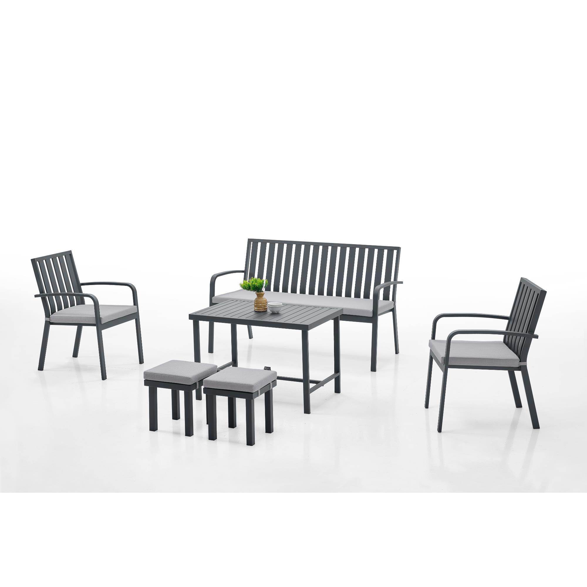 Bodrum Plus 3'lü Alüminyum Bahçe Oturma Grubu | Rehome