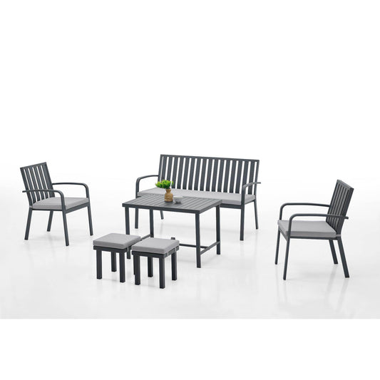 Bodrum Plus 3'lü Alüminyum Bahçe Oturma Grubu | Rehome