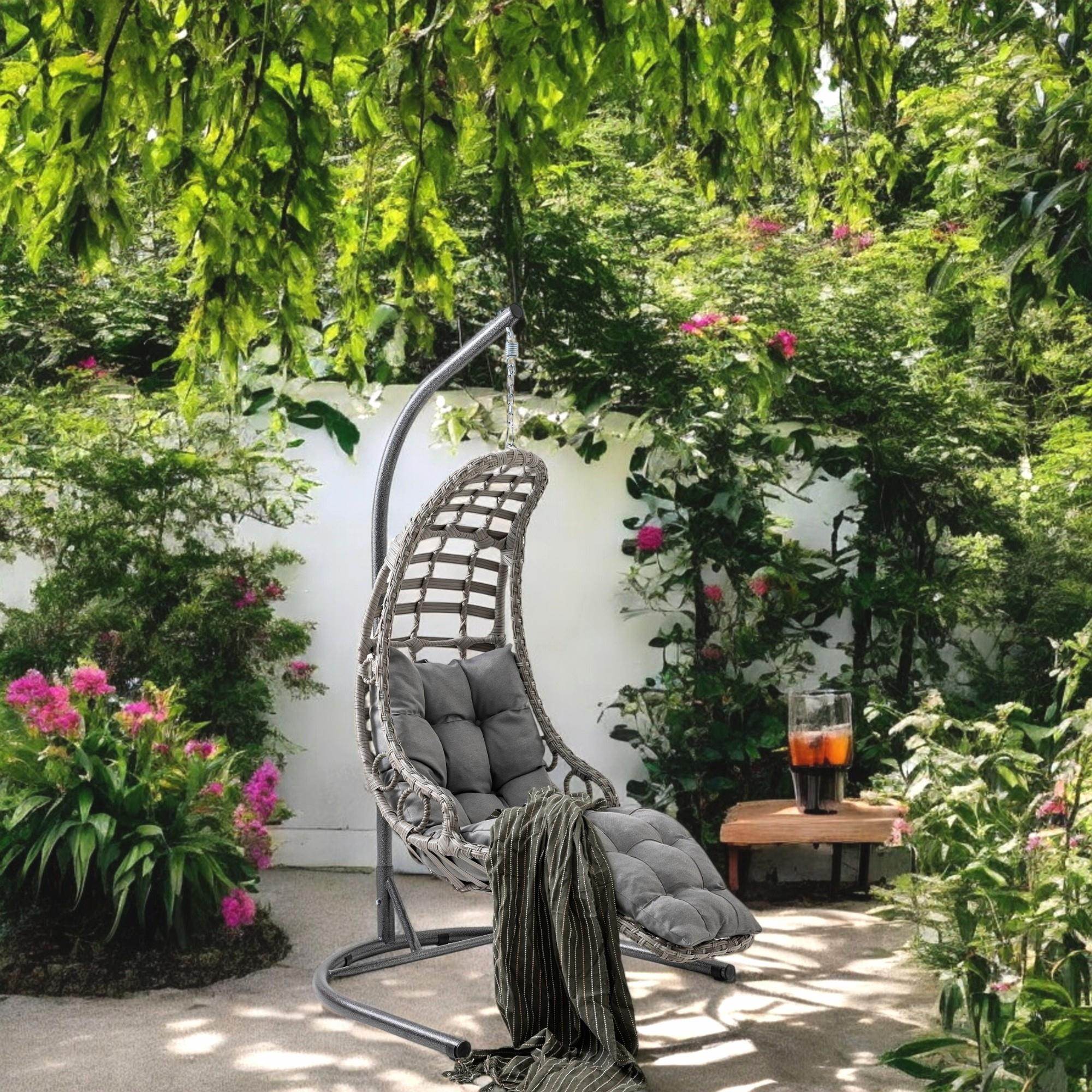 Bodrum | Tekli Rattan Bahçe Salıncağı | Rehome Balkon Salıncağı