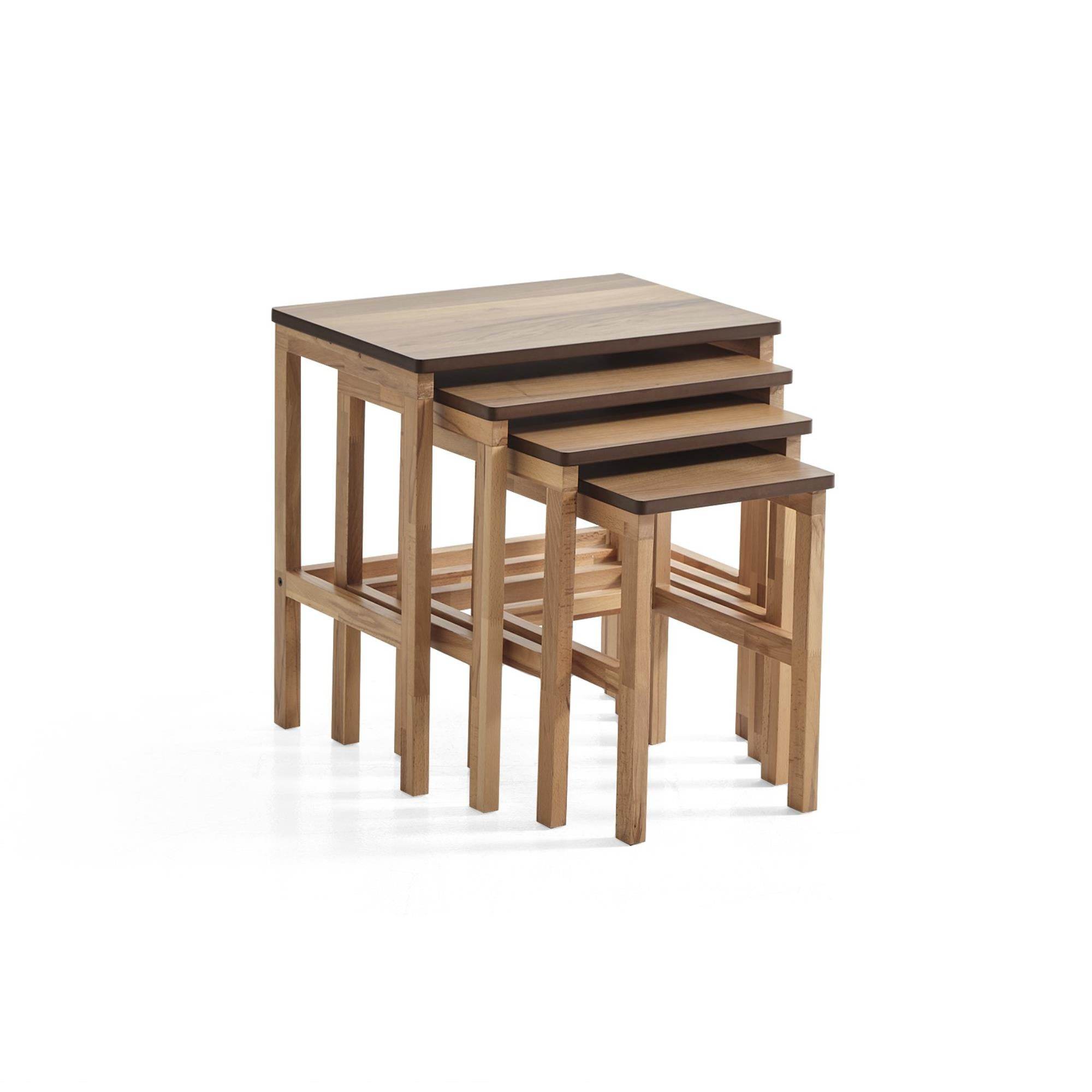 Bolonez Dörtlü Zigon Sehpa | Ceviz | Kayın Sehpa