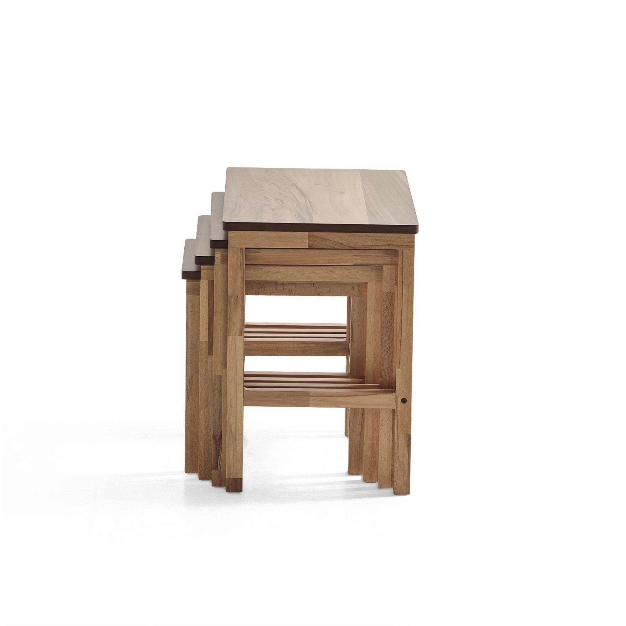 Bolonez Dörtlü Zigon Sehpa | Ceviz | Kayın Sehpa