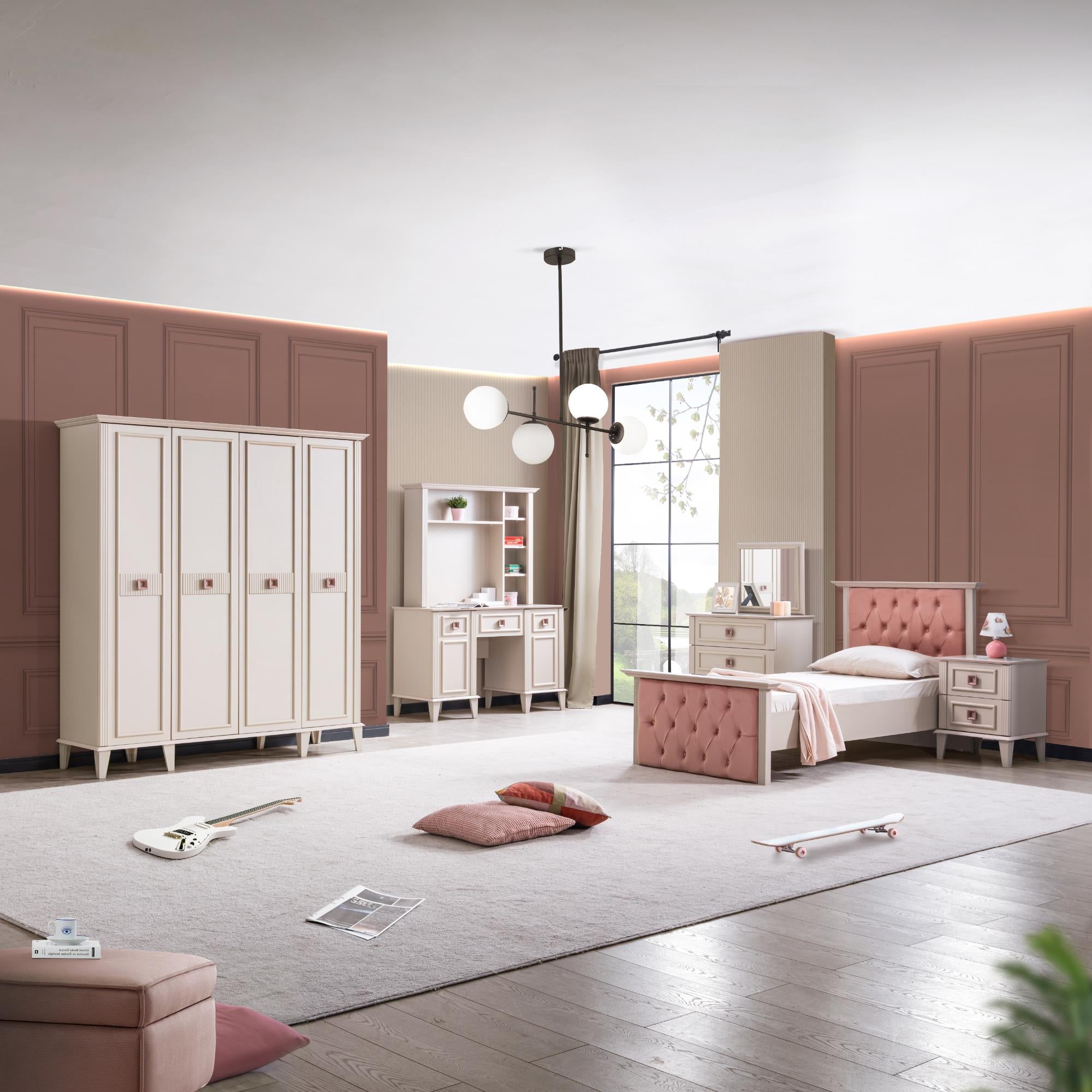 Bonheur Genç Odası Takımı | Karyola Dolap Çalışma Masası