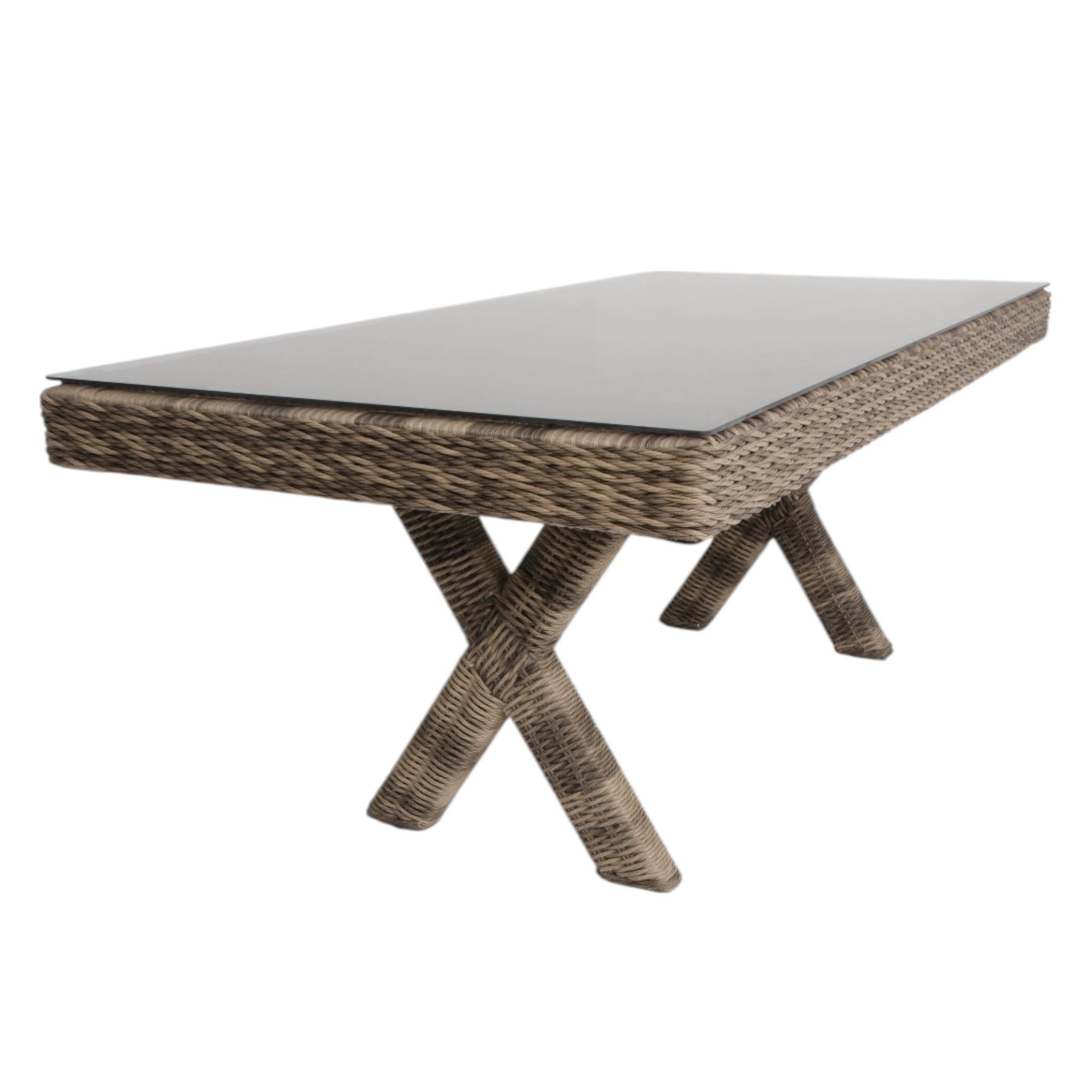 Bossa | Rattan Bahçe Masa Takımı | 100X180 6 Kişilik Bahçe Mobilyası