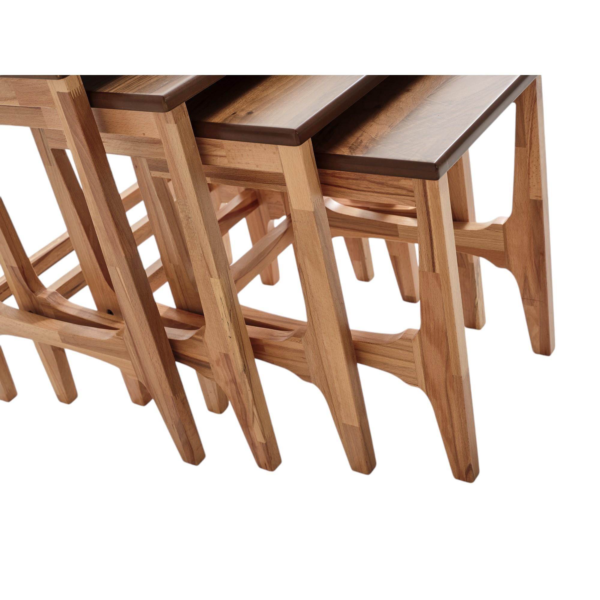 Brawny Dörtlü Zigon Sehpa | Ceviz | Kayın Sehpa